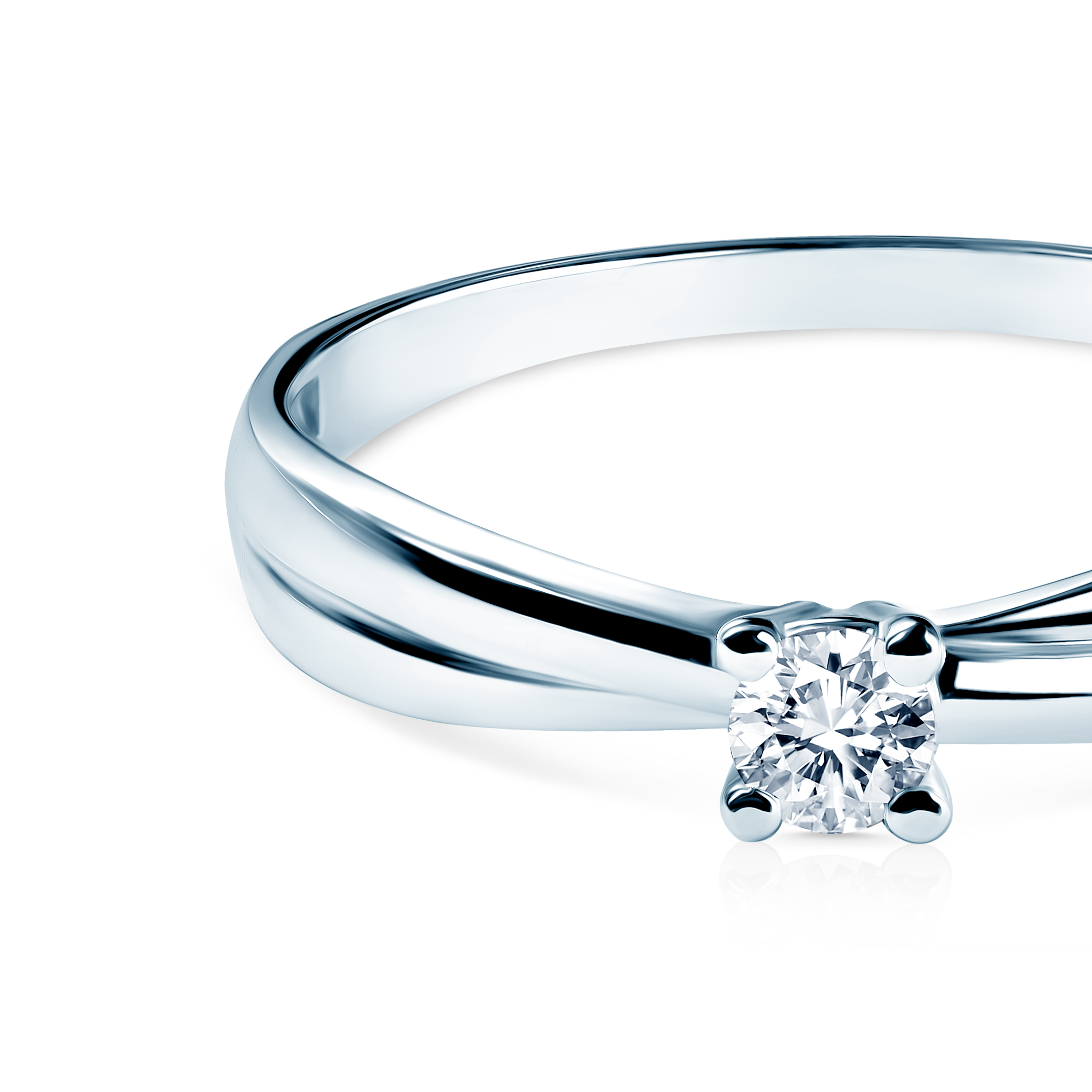 Pierścionek zaręczynowy Savicki: białe złoto, diamenty