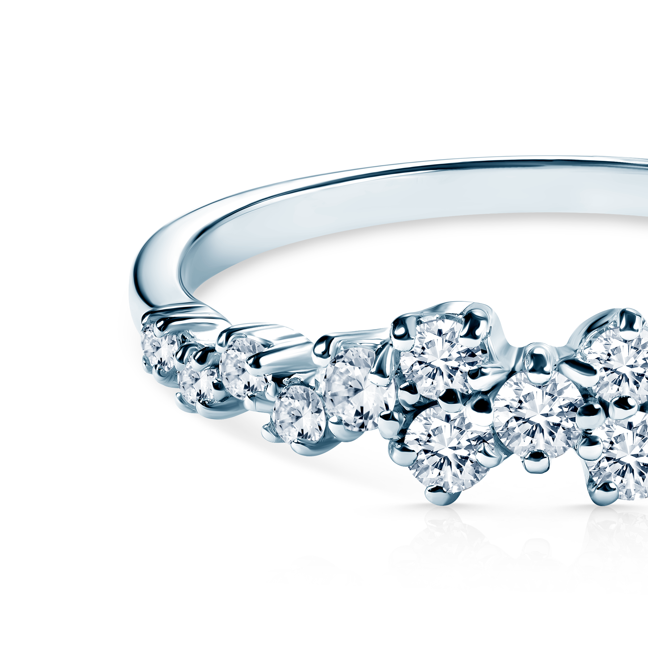 Pierścionek zaręczynowy Savicki: białe złoto, diamenty