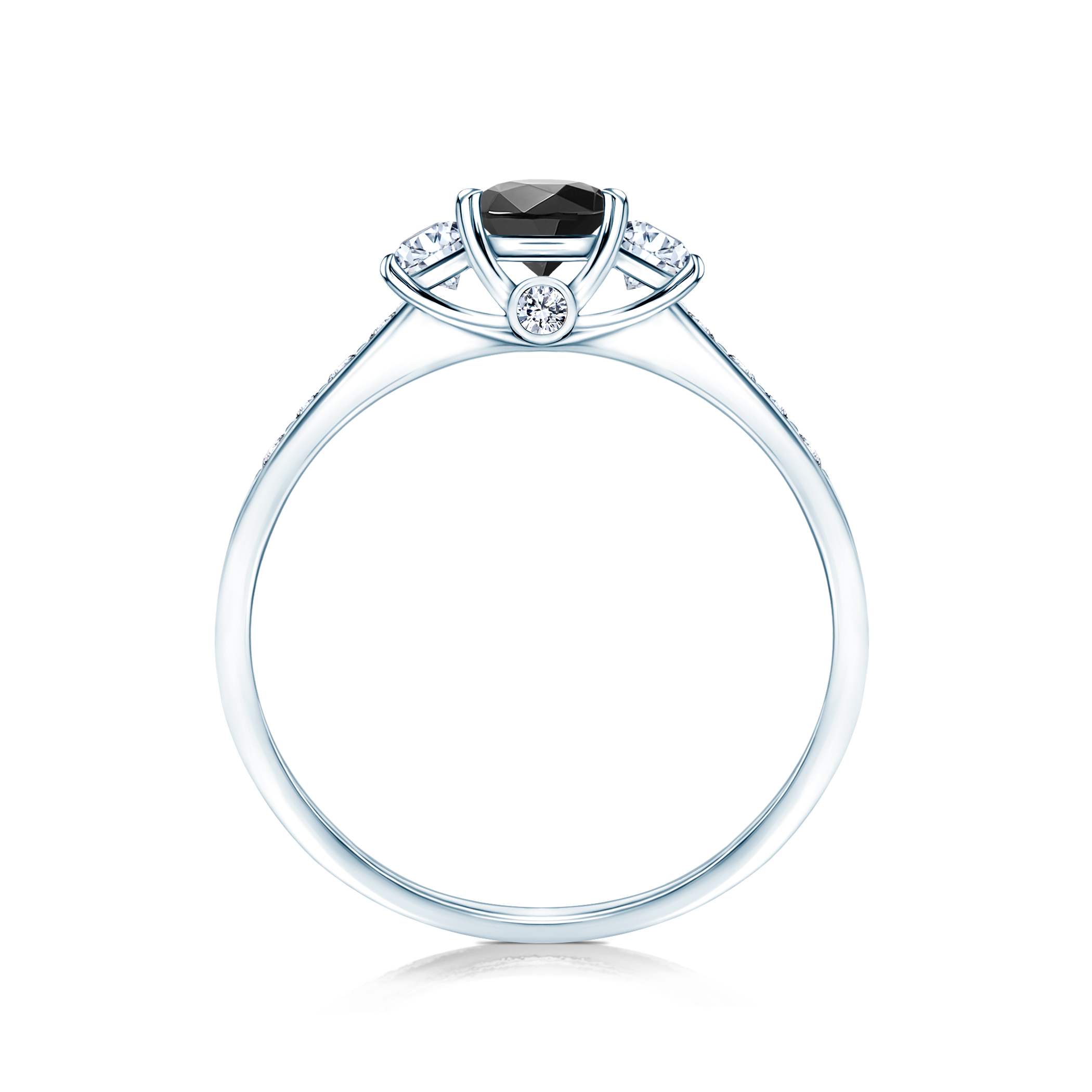 Pierścionek zaręczynowy Dream: białe złoto, czarny diament