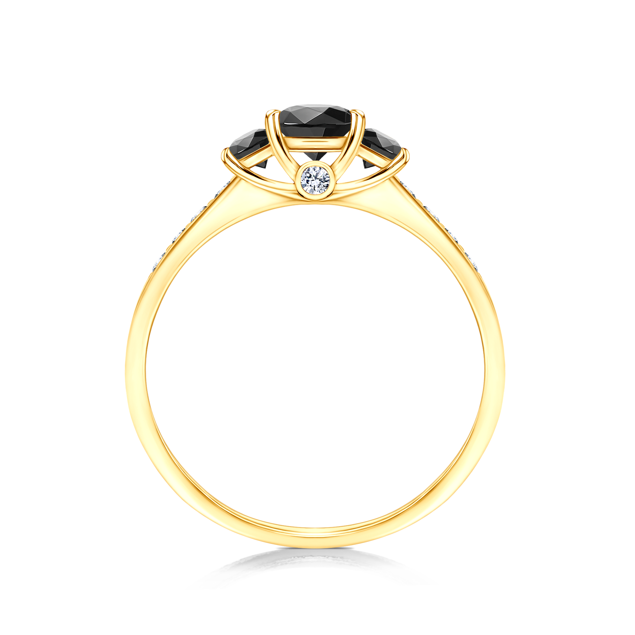Pierścionek zaręczynowy Dream: złoty, czarny diament 0,30 ct