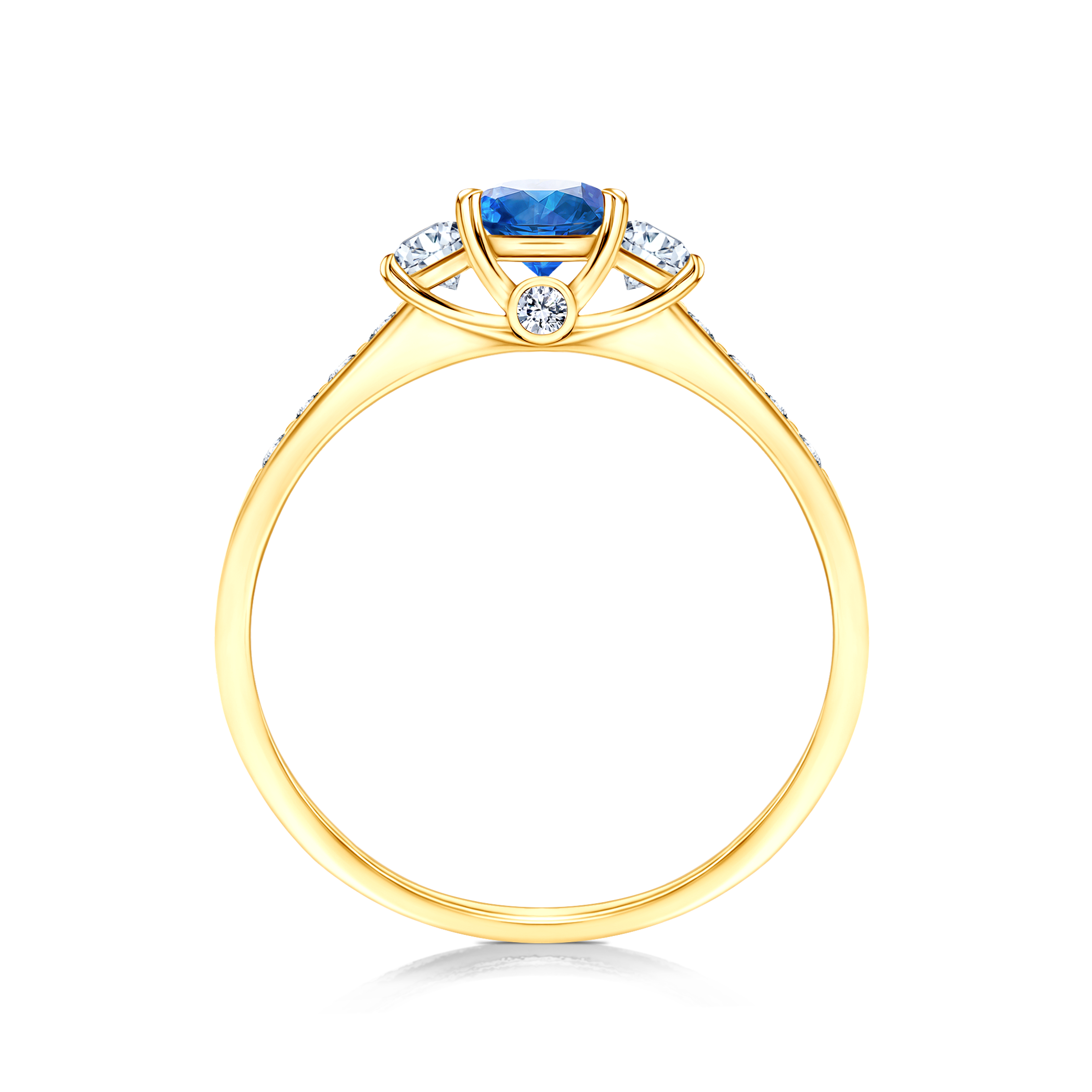 Pierścionek zaręczynowy Dream: złoty, niebieski szafir