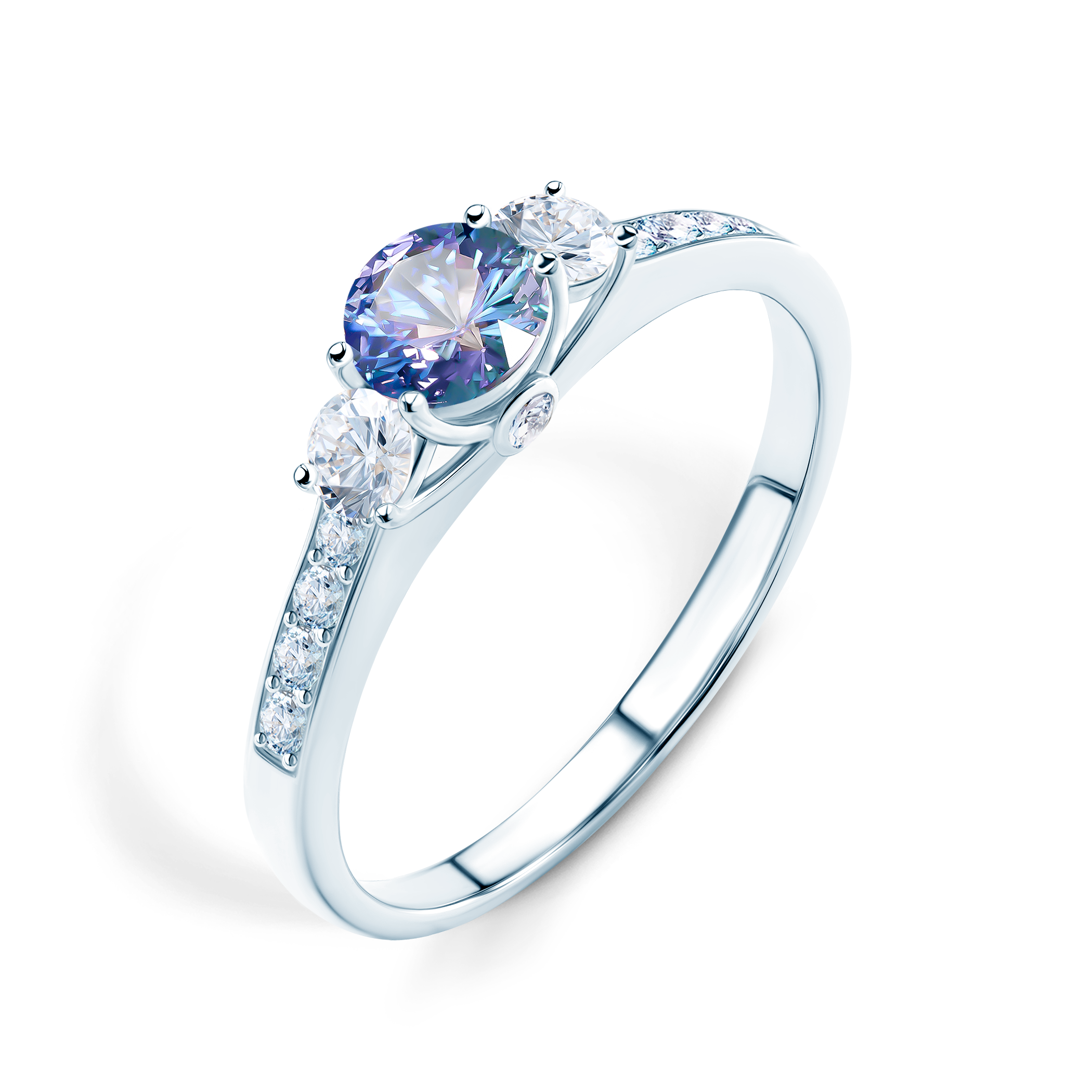 Pierścionek zaręczynowy Dream: białe złoto, tanzanit - 4