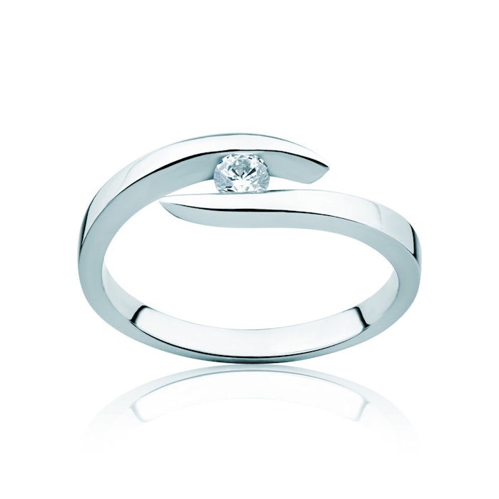 Minimalism Collection | Tension Engagement Ring: white gold, diamond