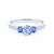 Zásnubní prsten Dream: bílé zlato, tanzanit, modré safíry, diamanty