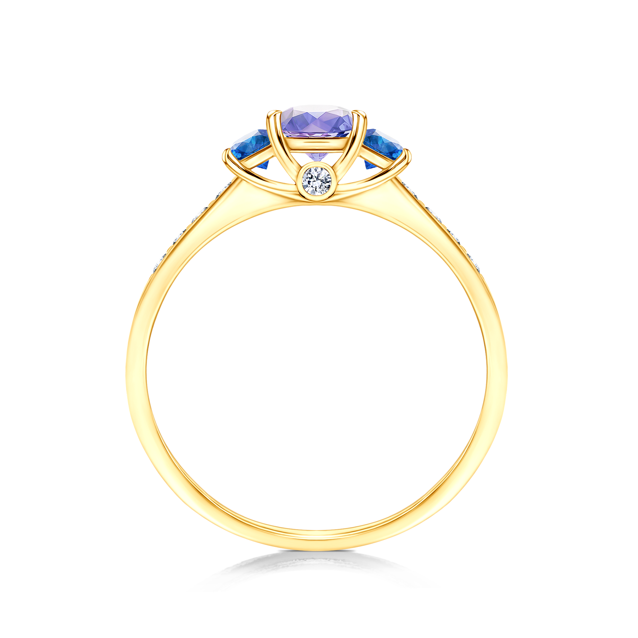 Pierścionek zaręczynowy Dream: złoty, tanzanit - 3