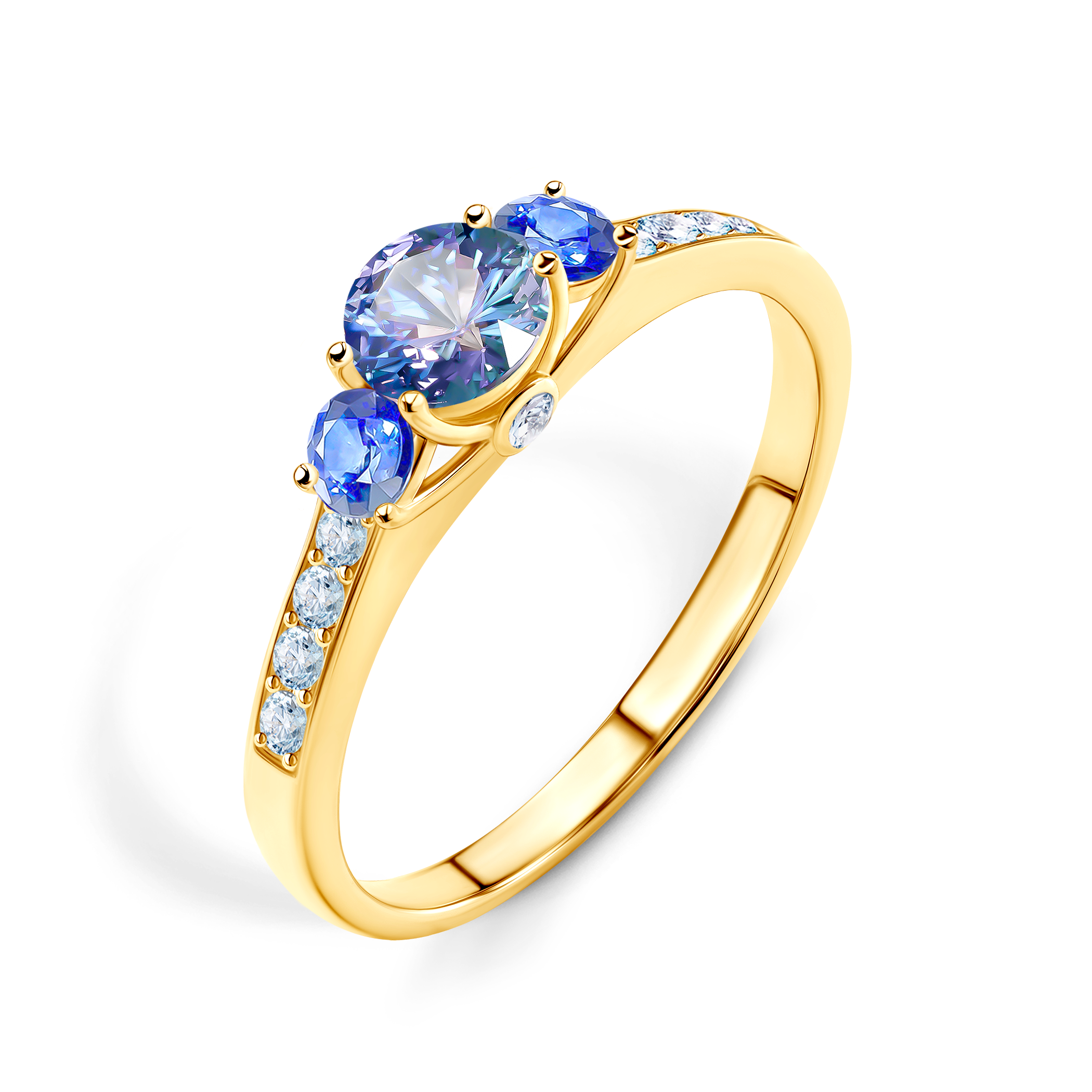 Pierścionek zaręczynowy Dream: złoty, tanzanit - 4