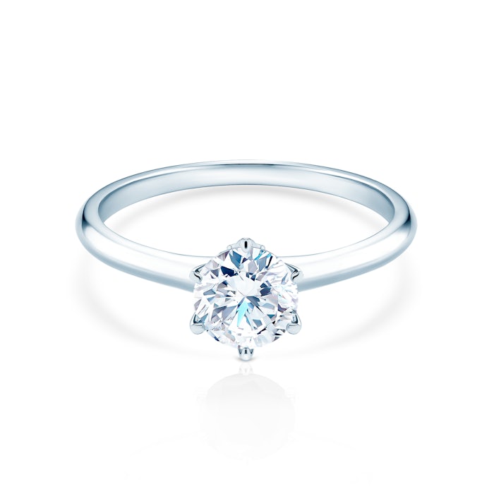 Zásnubný prsteň The Journey: biele zlato, diamant