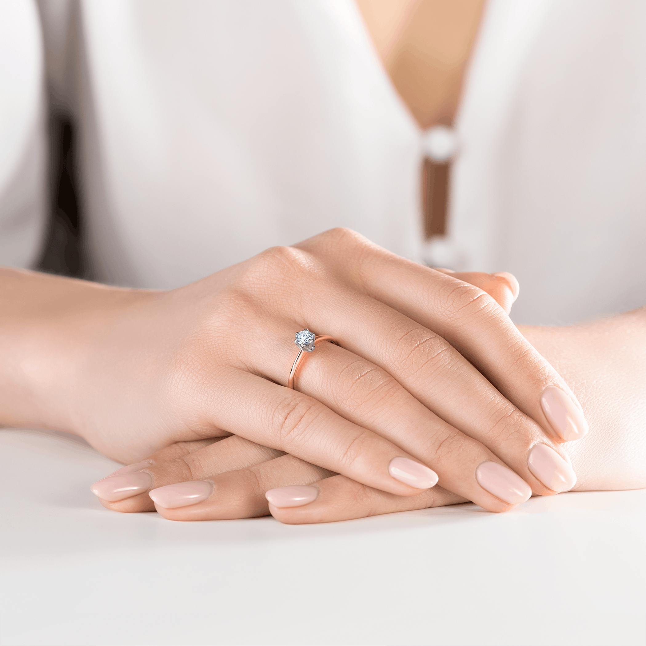 Pierścionek zaręczynowy The Journey: dwukolorowe złoto, diament  - 5