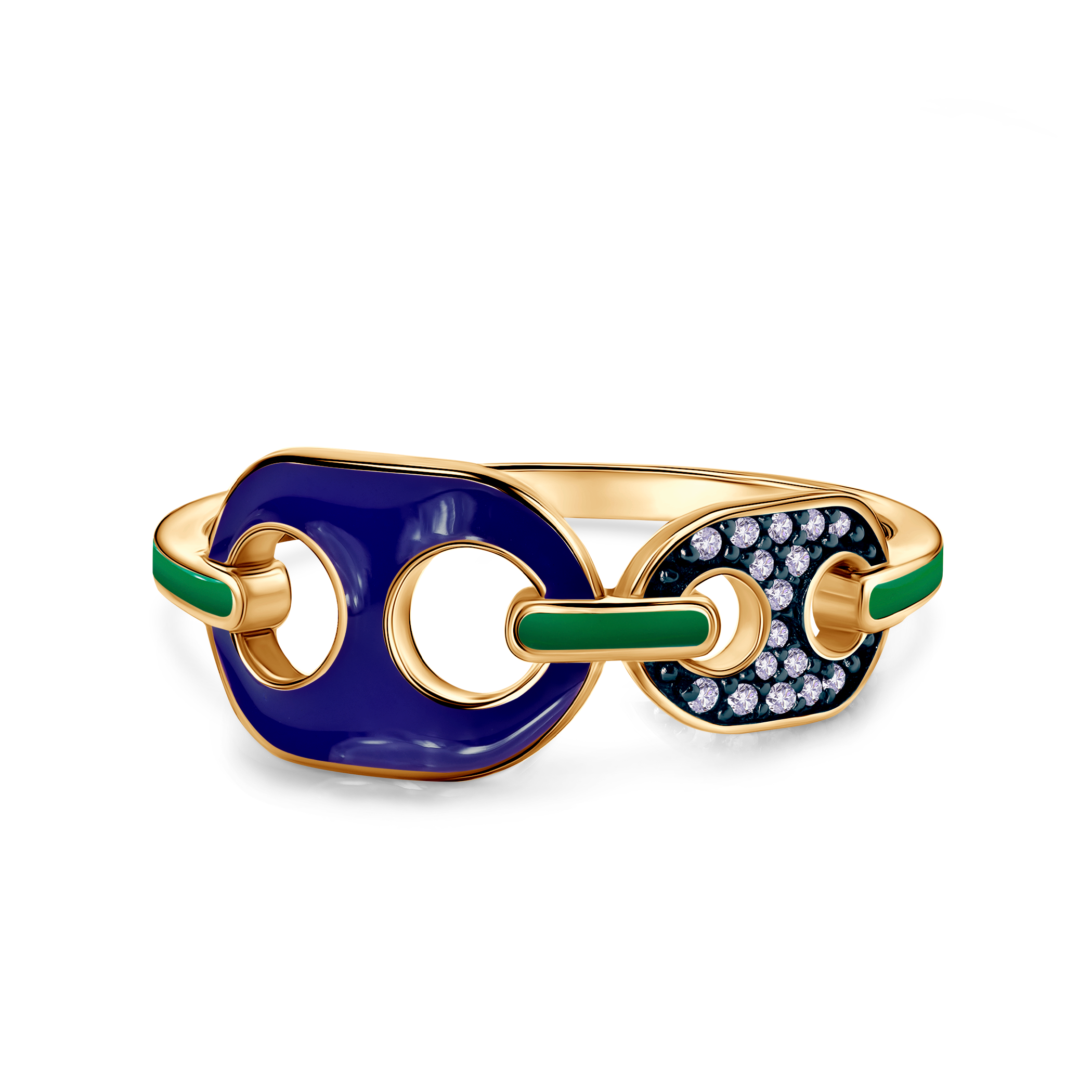 Pierścionek srebrny Prismé, pozłacany