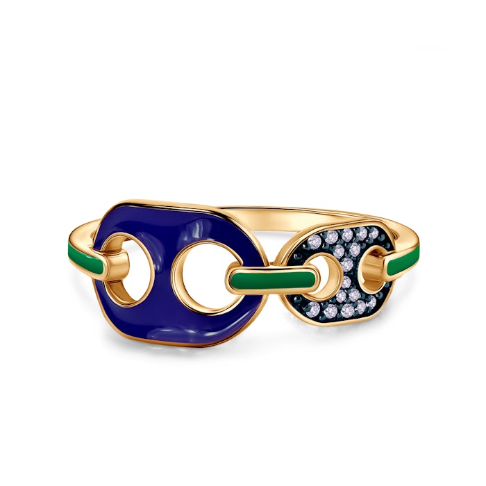 Pierścionek srebrny Prismé, pozłacany