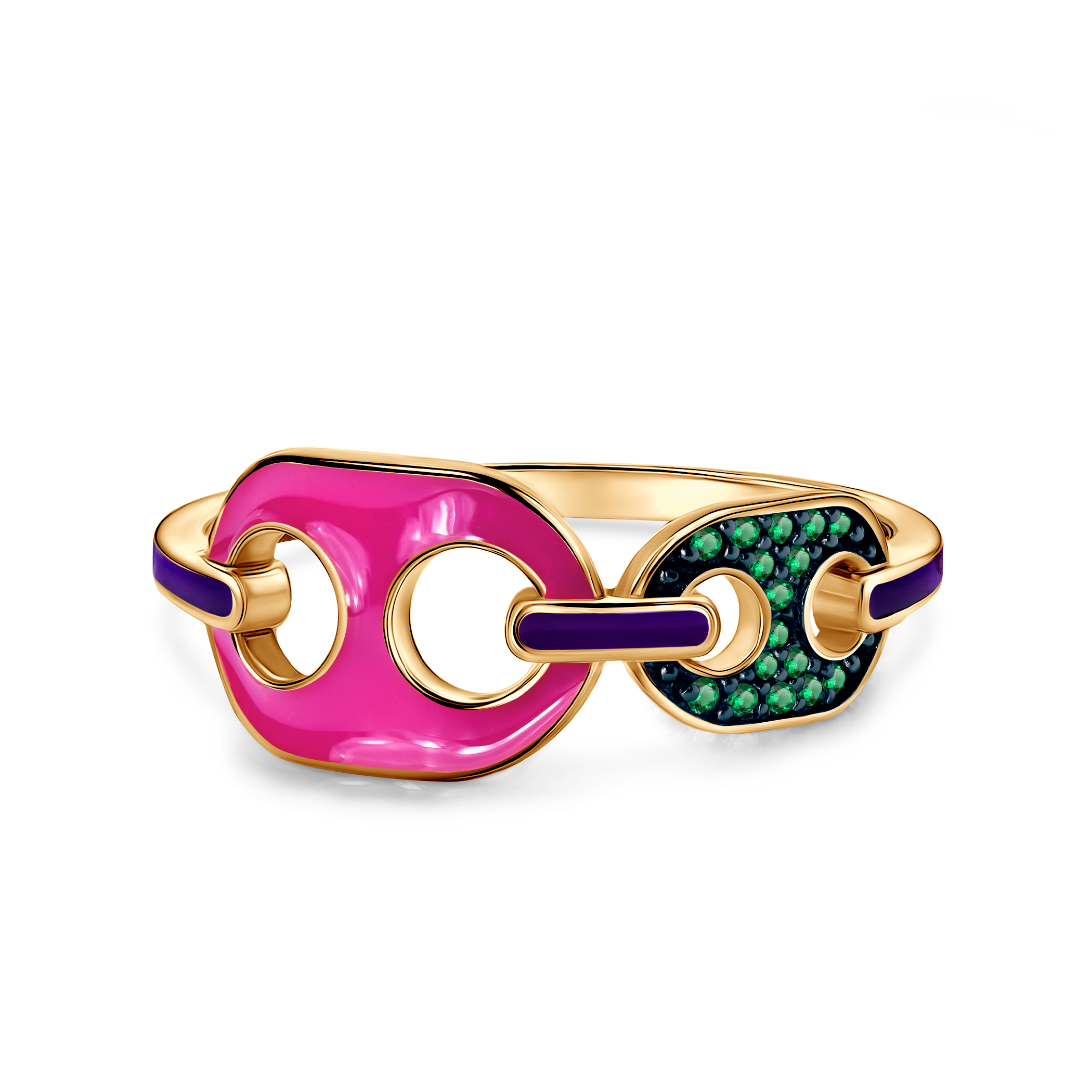 Pierścionek srebrny Prismé, pozłacany