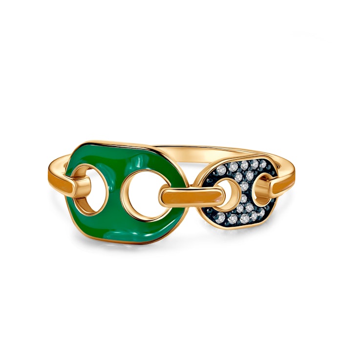 Pierścionek srebrny Prismé, pozłacany