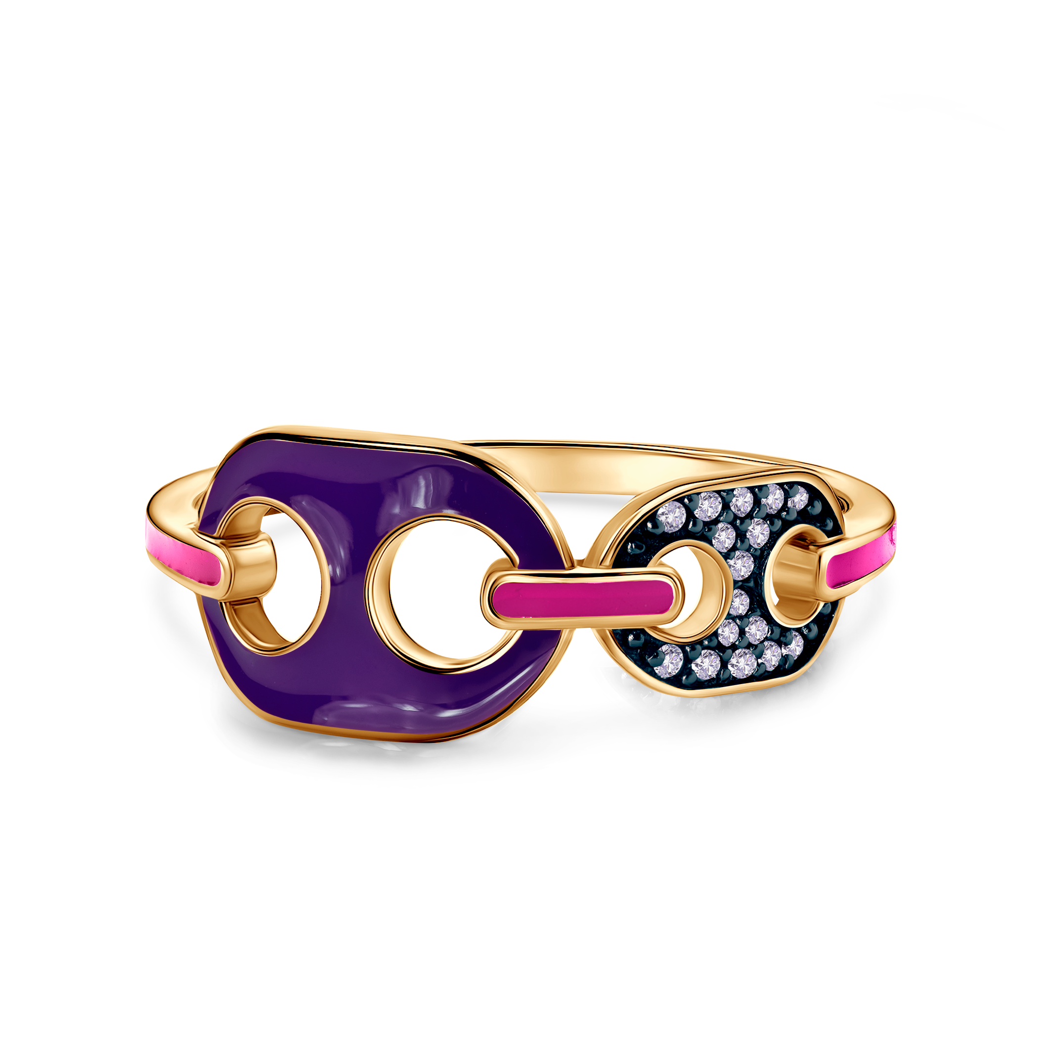 Pierścionek srebrny Prismé, pozłacany