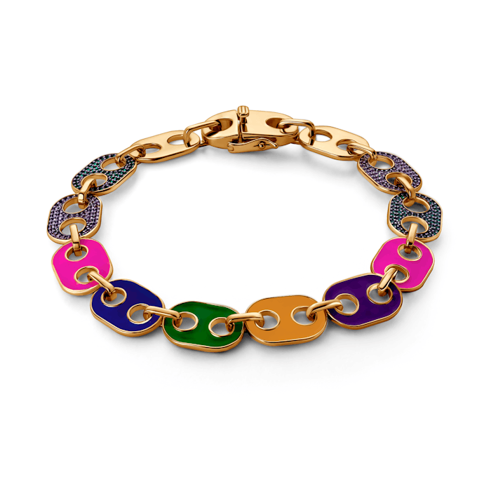 Bransoletka srebrna Prismé, pozłacane