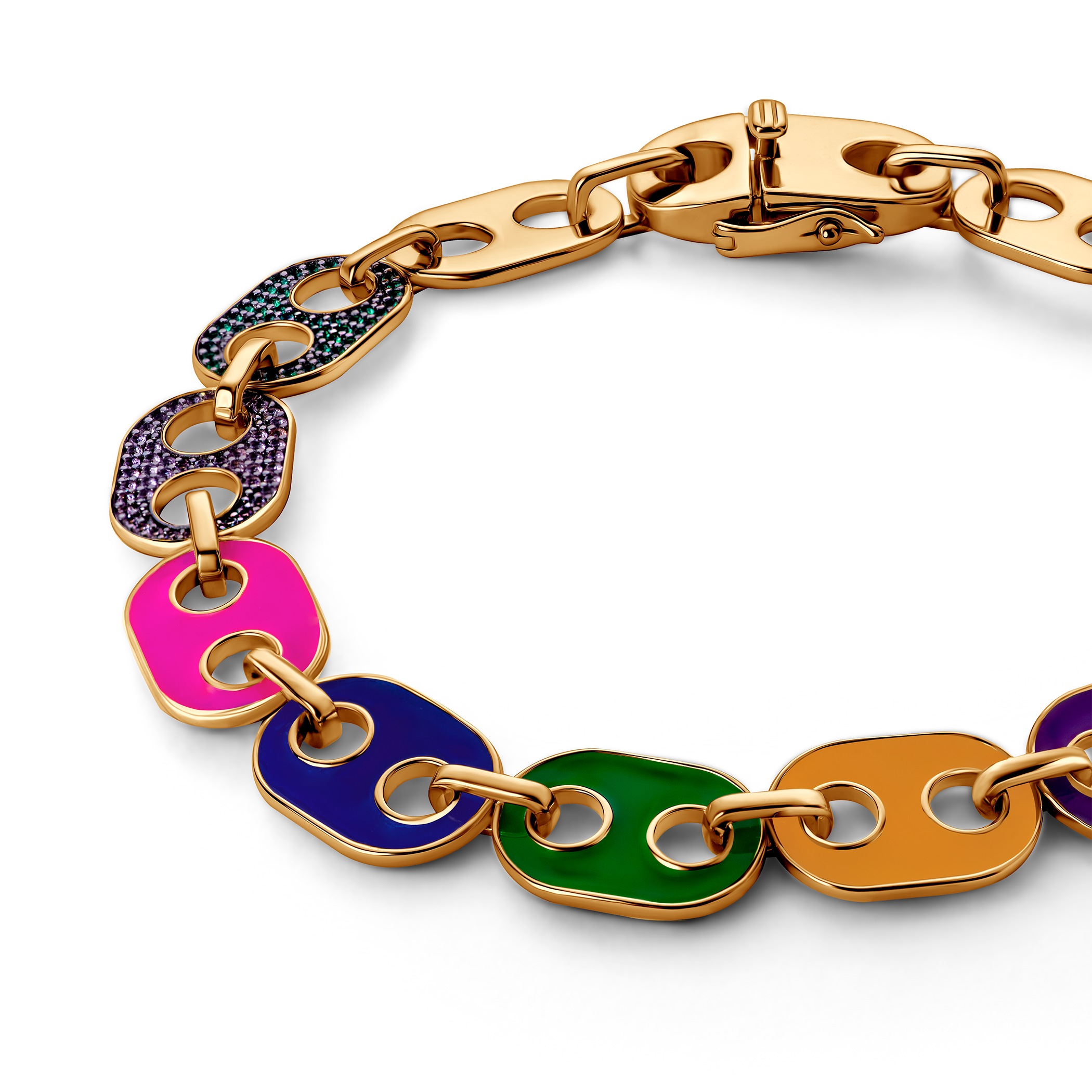 Armband mit Zirkonia 20 cm, Silber vergoldet - 3