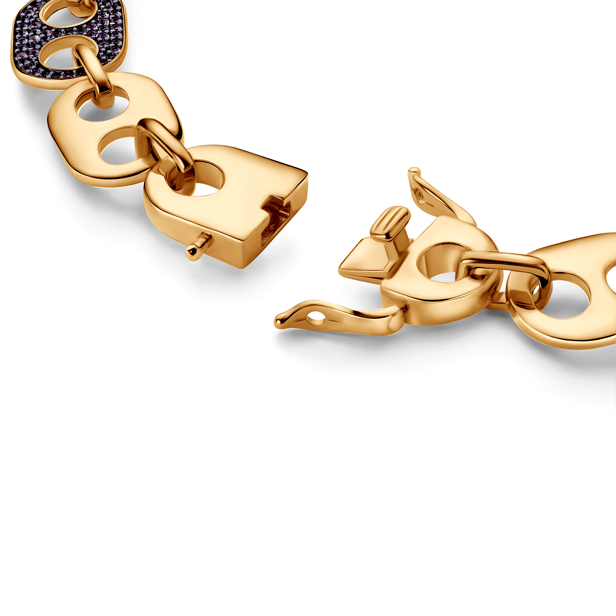 Bransoletka srebrna Prismé, pozłacane