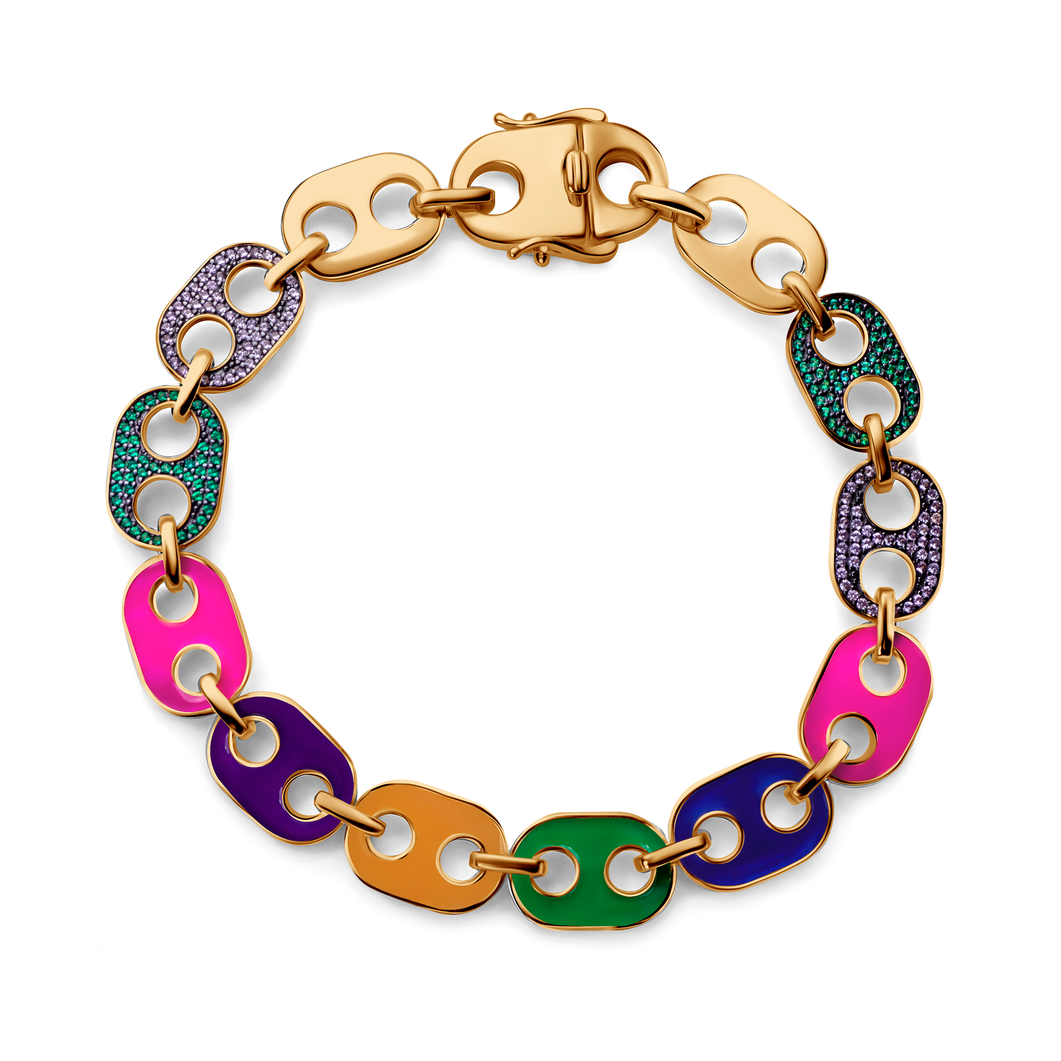 Armband mit Zirkonia 20 cm, Silber vergoldet - 7