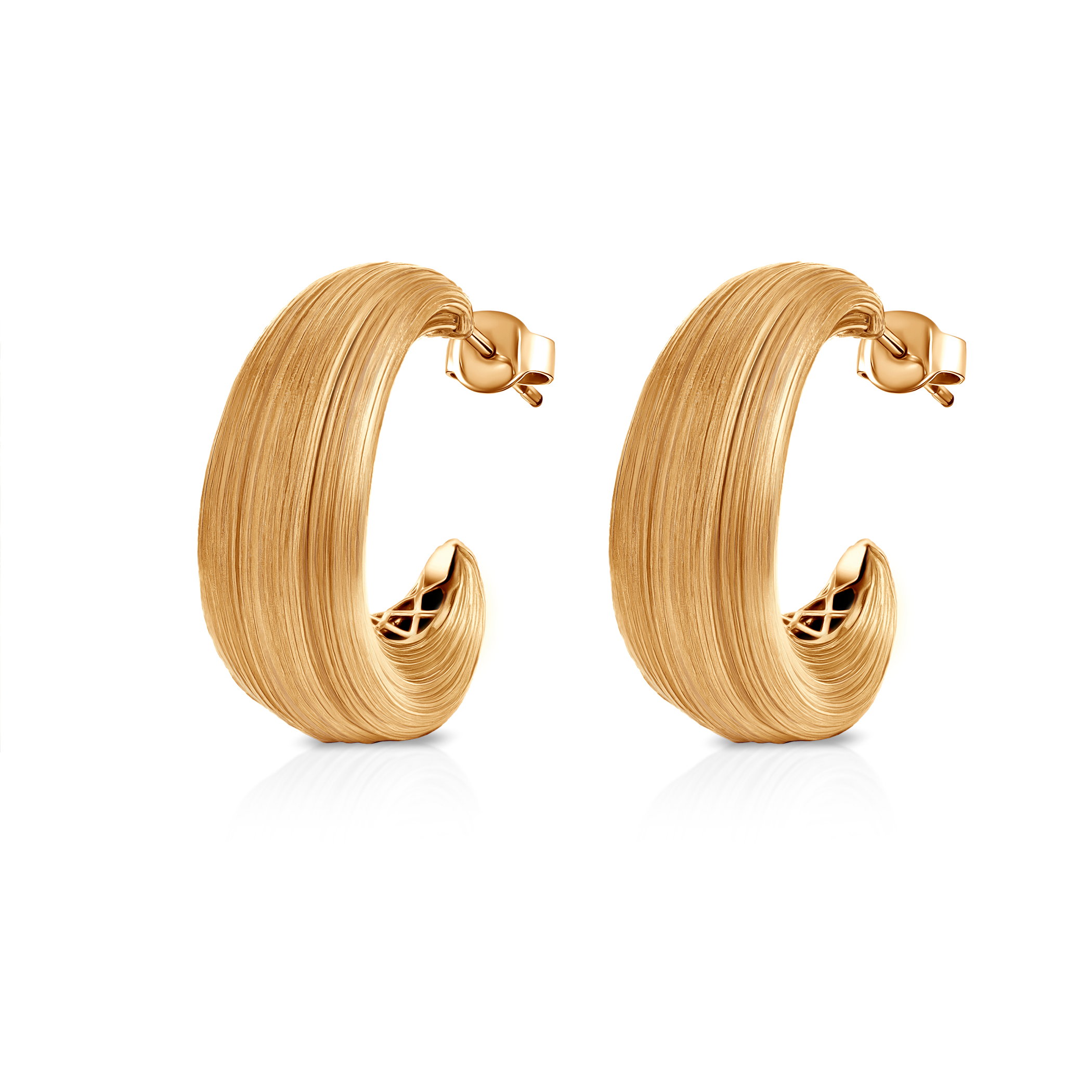 Kolczyki srebrne Luneé, pozłacane