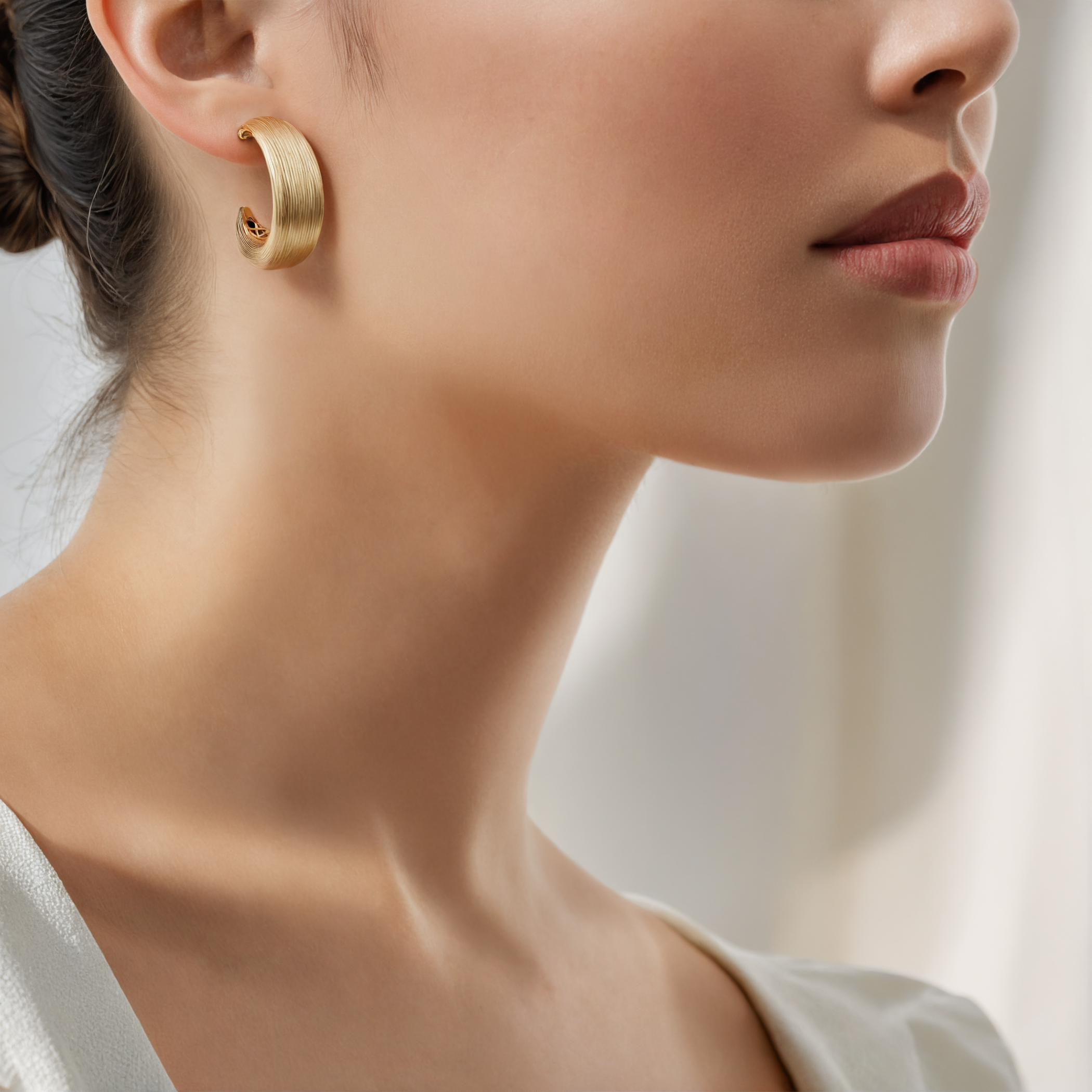 Kolczyki srebrne Luneé, pozłacane