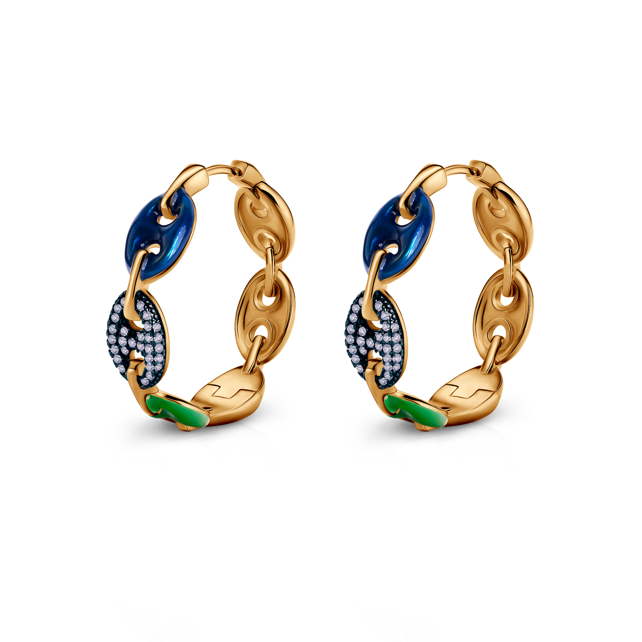 Kolczyki srebrne Prismé, pozłacane