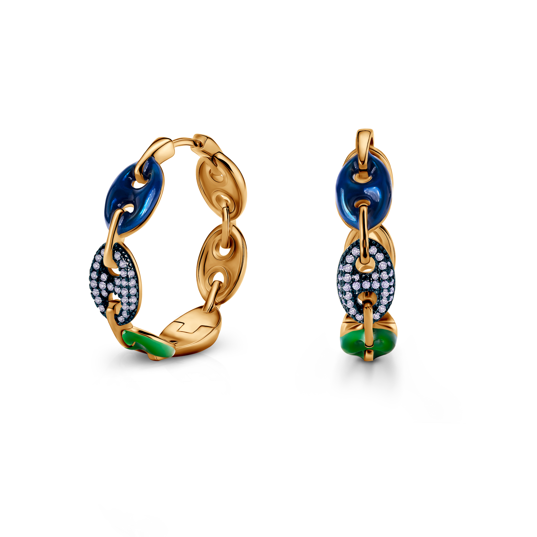 Earrings silver Prismé gold plated - 3