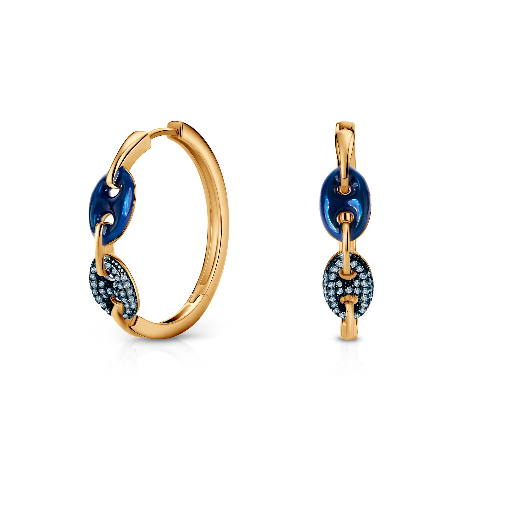 Kolczyki srebrne Prismé, pozłacane