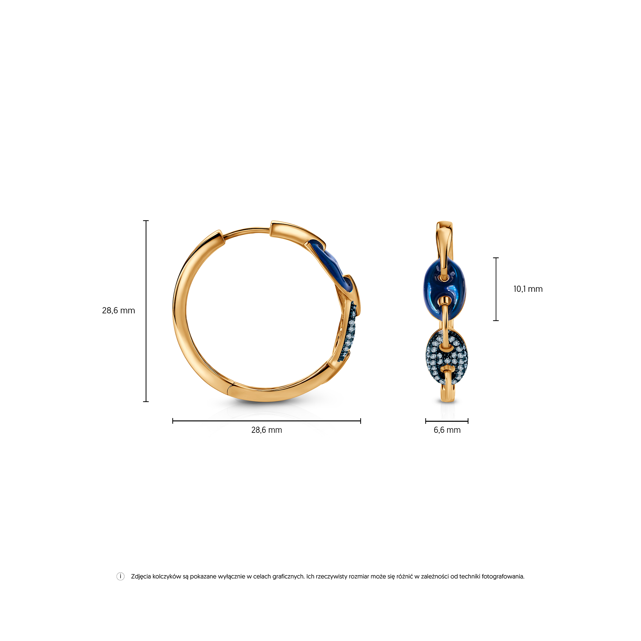 Kolczyki srebrne Prismé, pozłacane