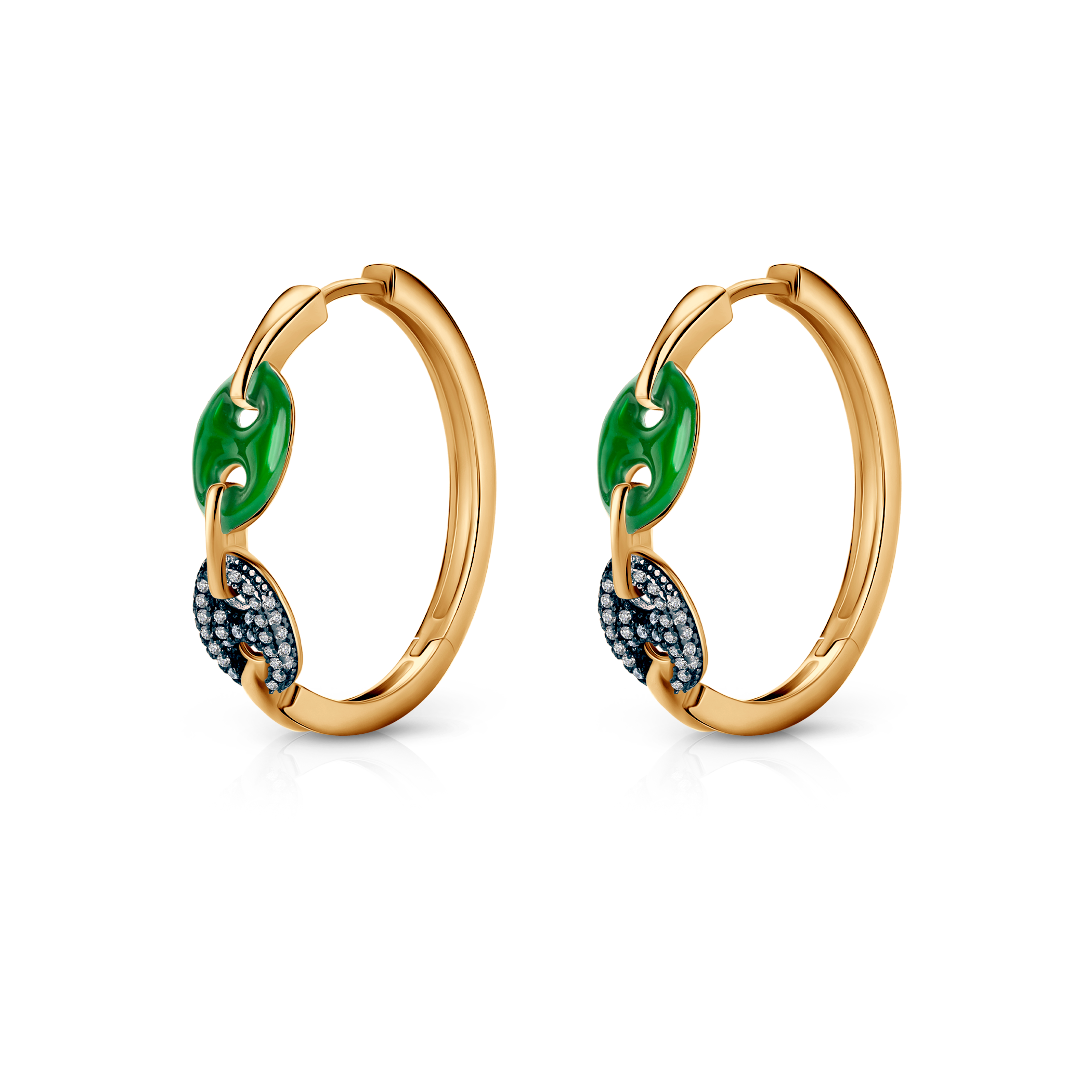 Earrings silver Prismé gold plated