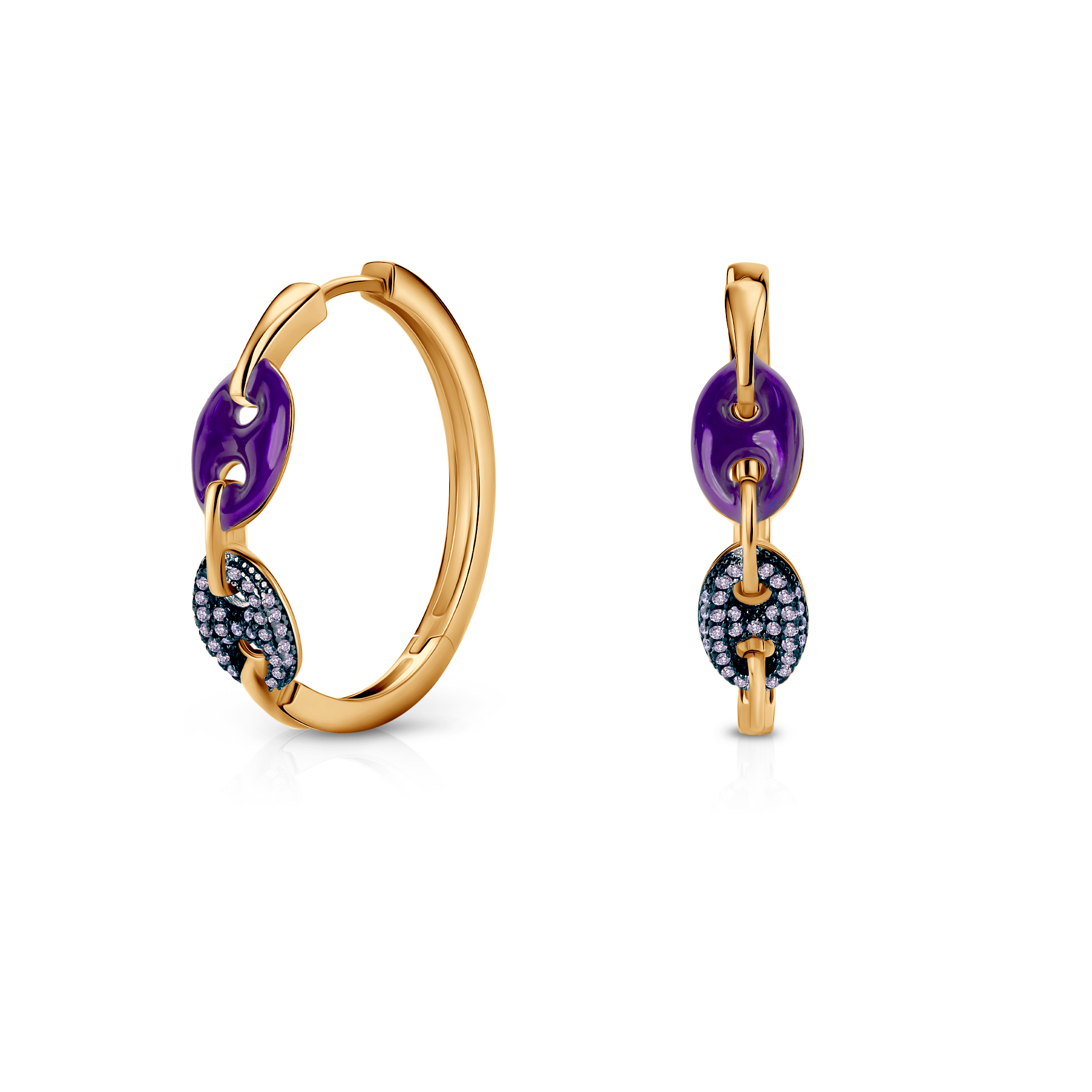 Kolczyki srebrne Prismé, pozłacane