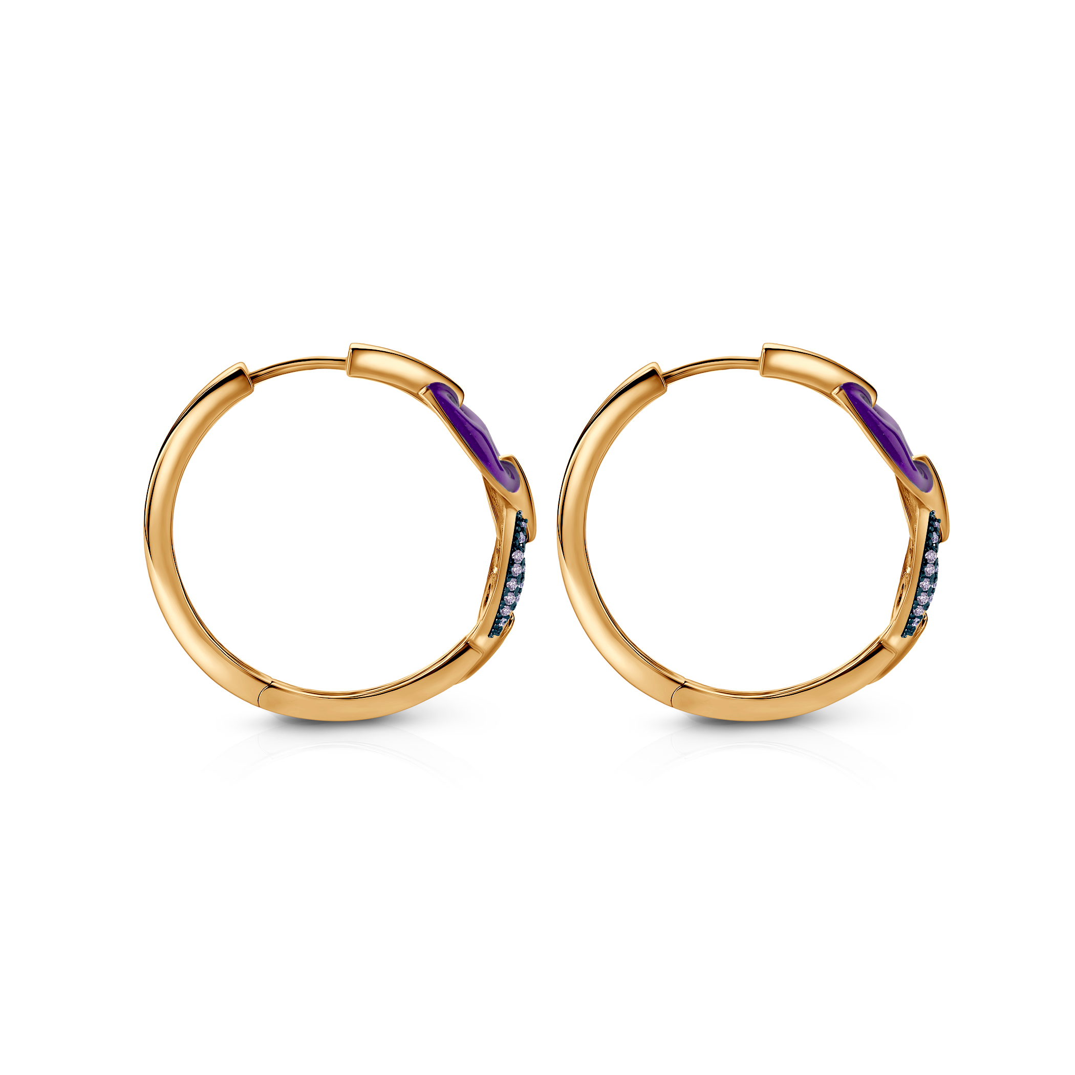 Kolczyki srebrne Prismé, pozłacane