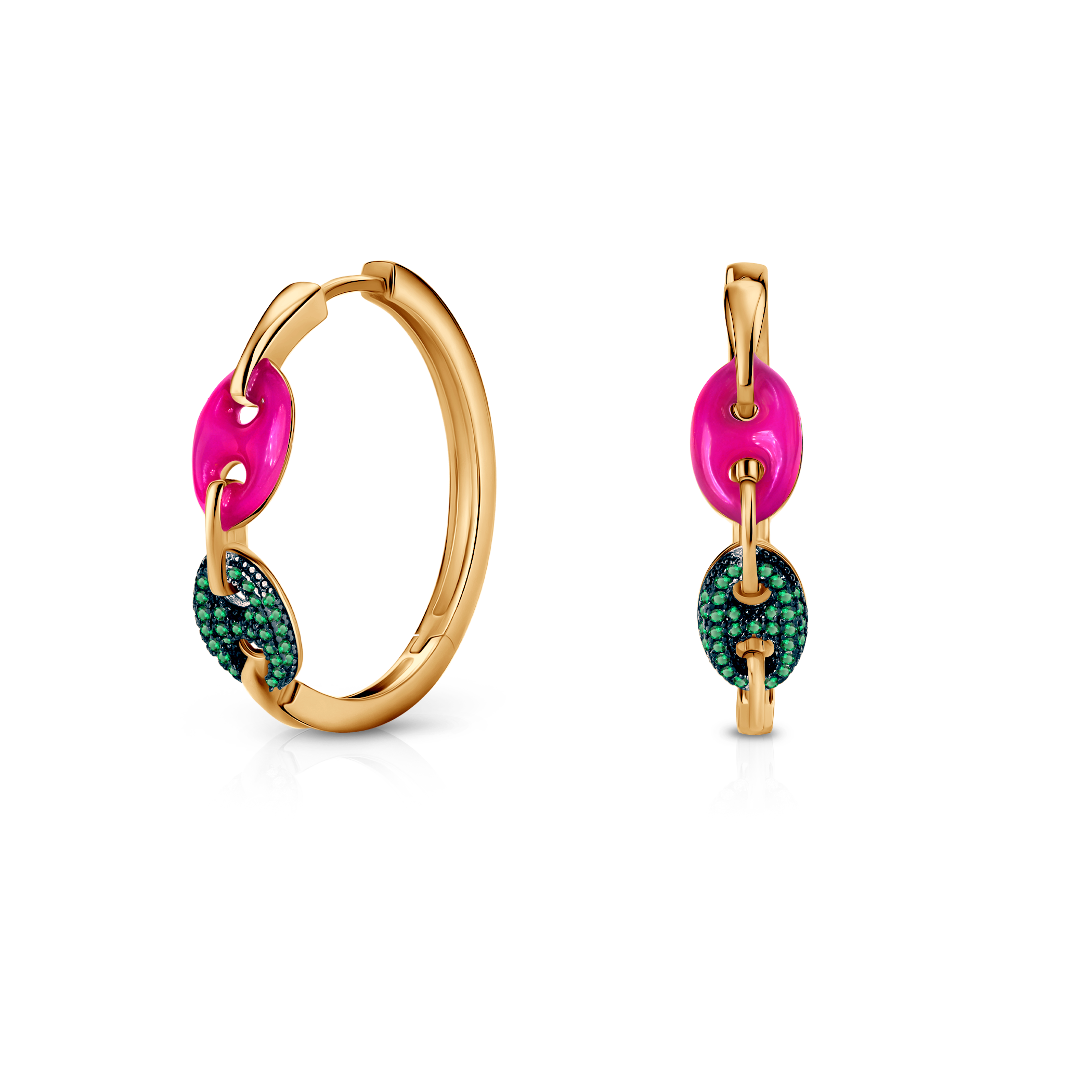 Kolczyki srebrne Prismé, pozłacane