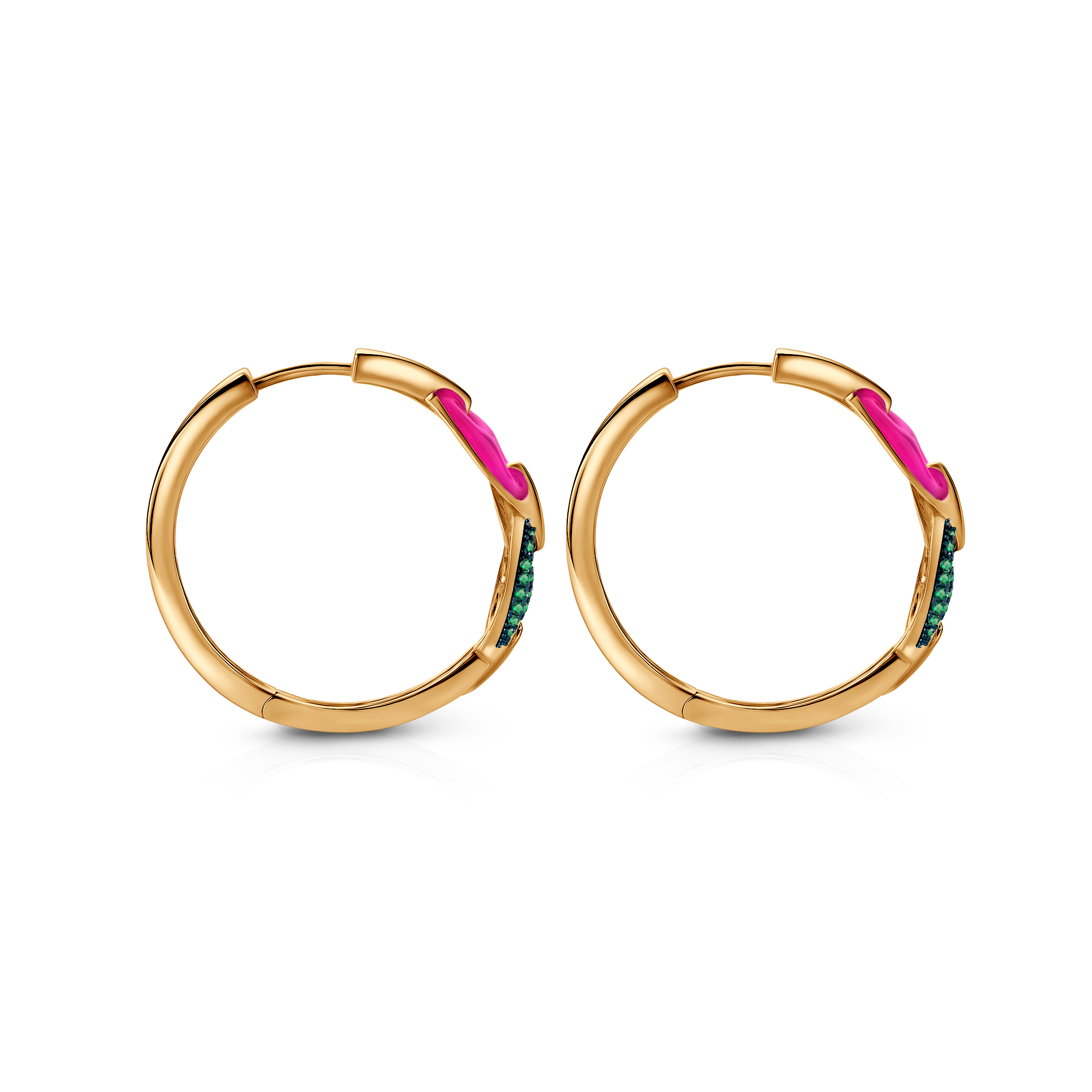 Kolczyki srebrne Prismé, pozłacane