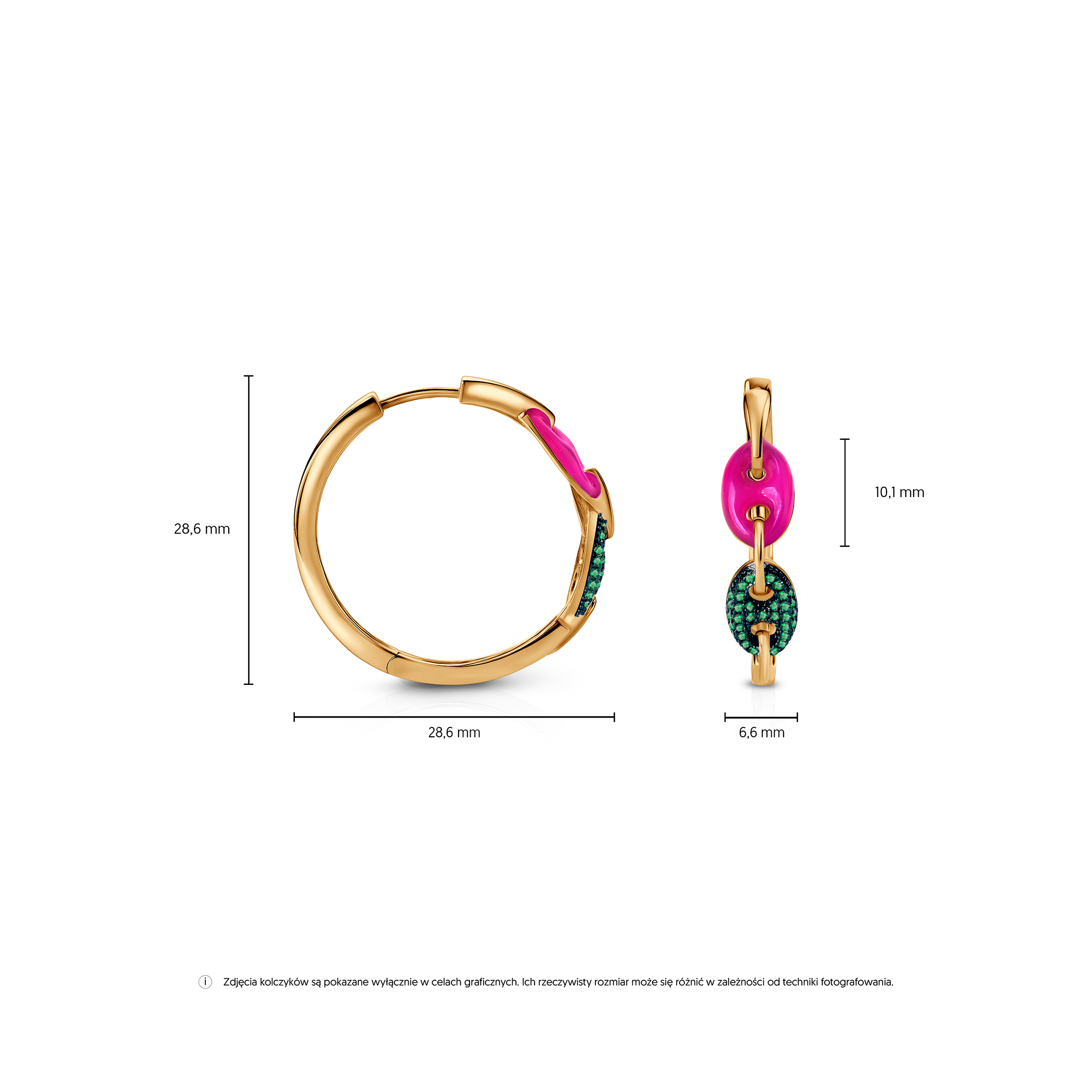 Kolczyki srebrne Prismé, pozłacane