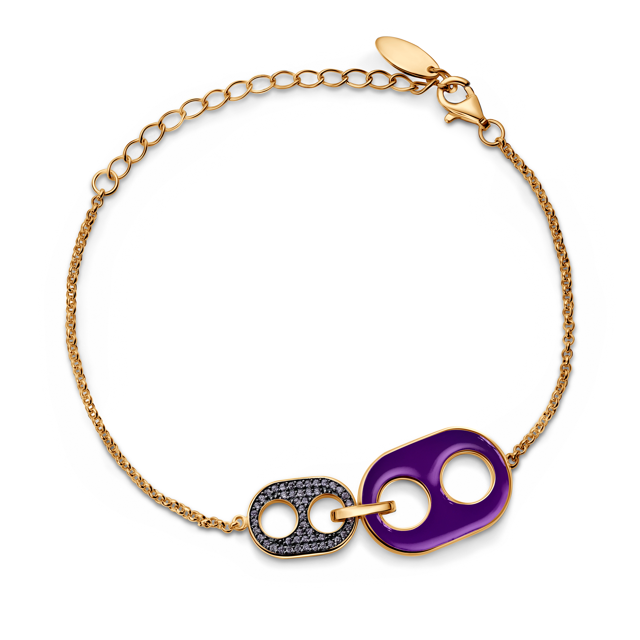 Bransoletka srebrna Prismé, pozłacane