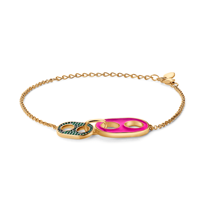 Bransoletka srebrna Prismé, pozłacane