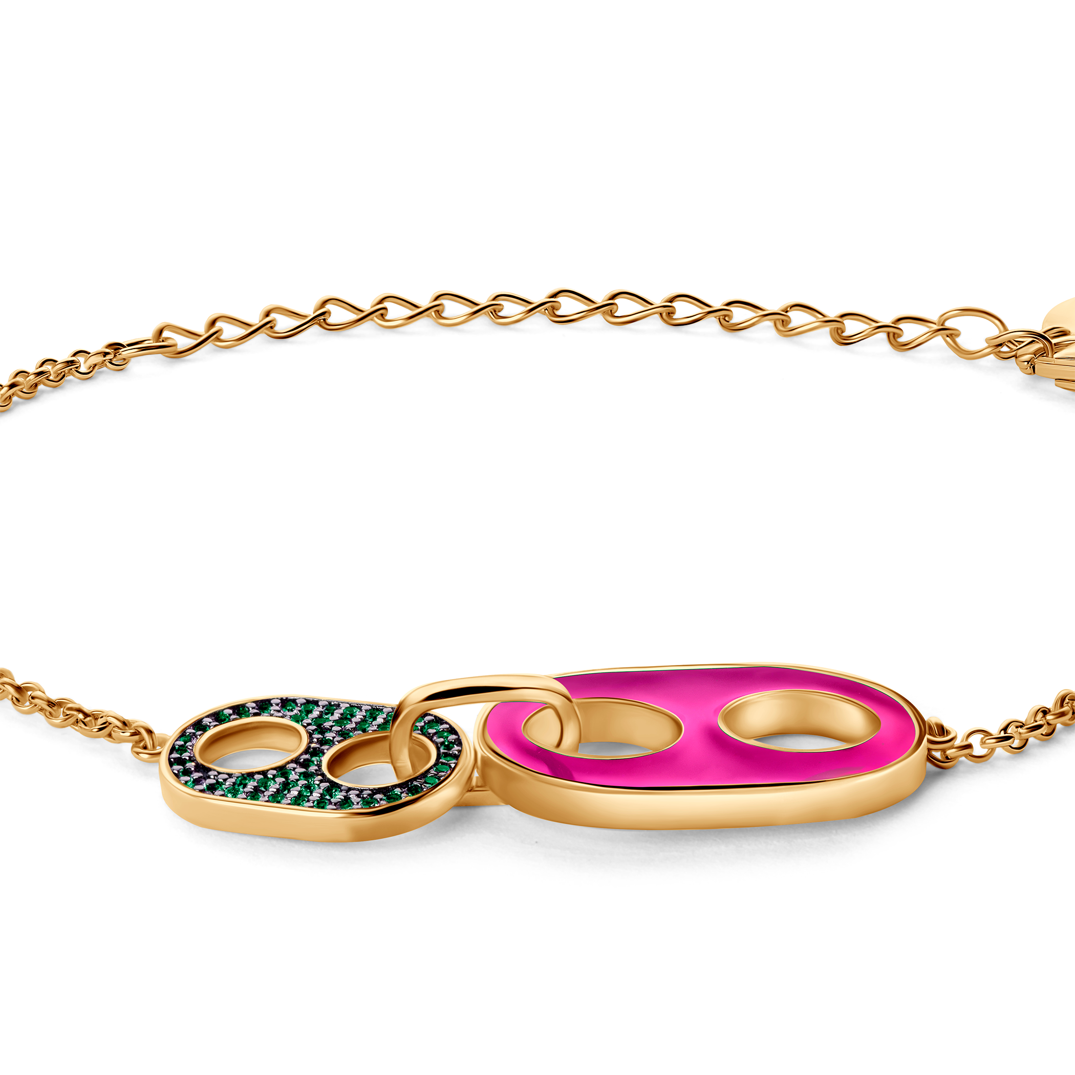 Bransoletka srebrna Prismé, pozłacane