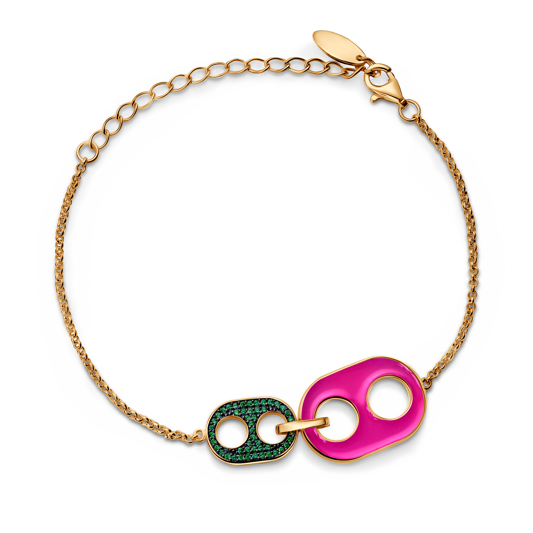 Bransoletka srebrna Prismé, pozłacane