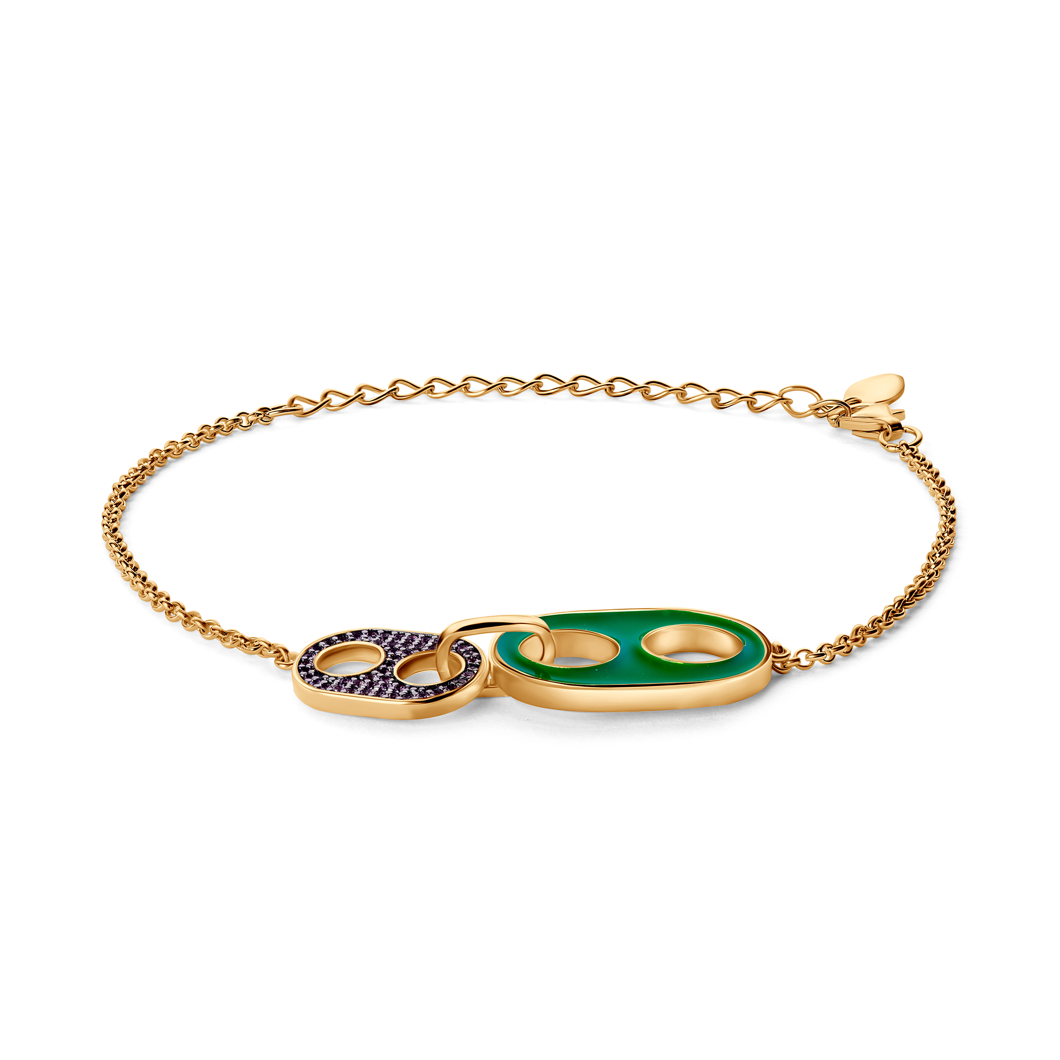 Bransoletka srebrna Prismé, pozłacane