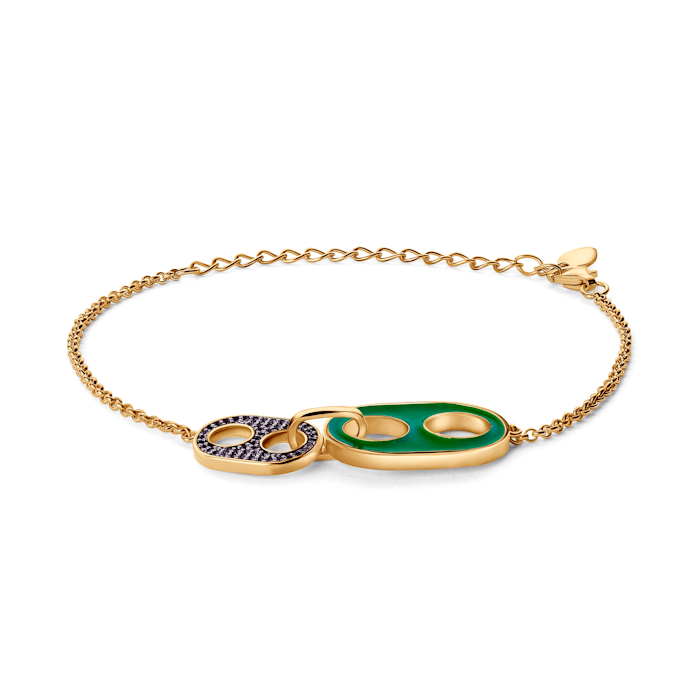 Bransoletka srebrna Prismé, pozłacane