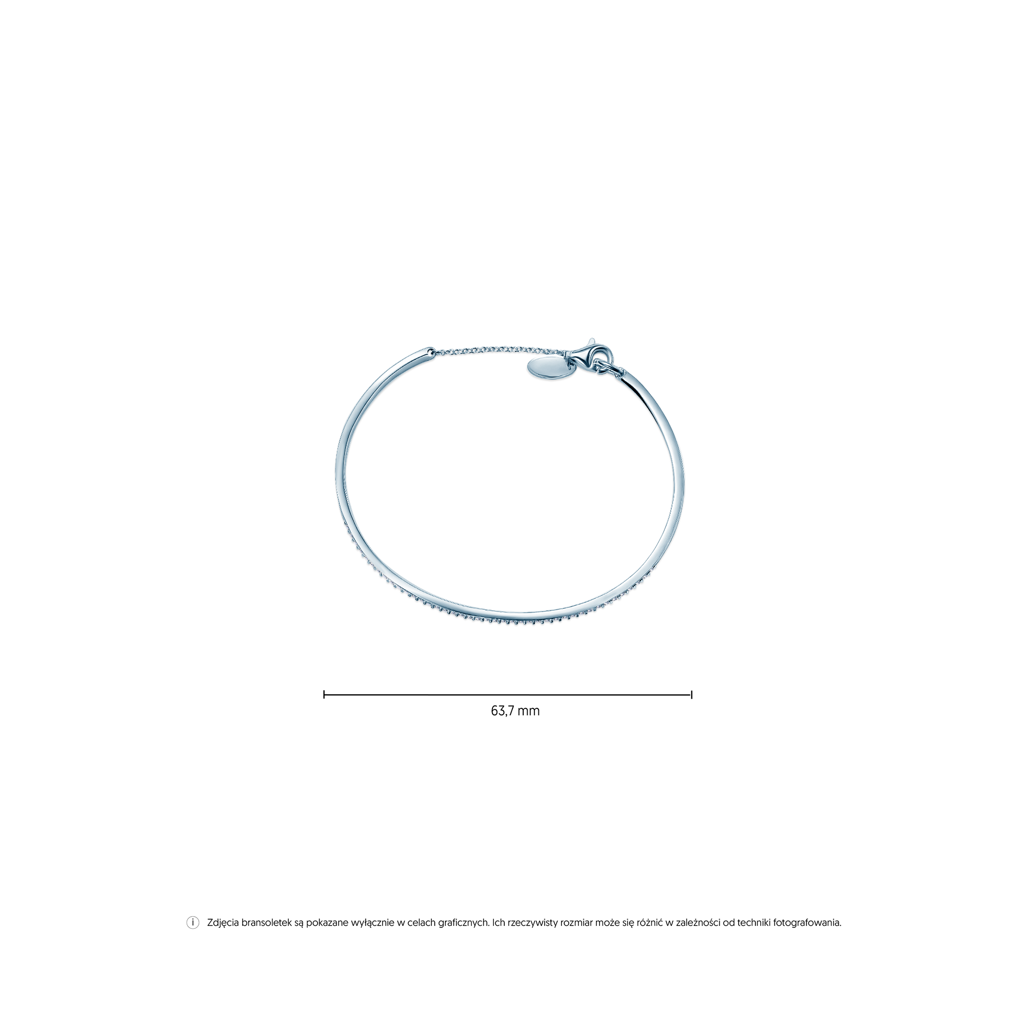Bransoletka Bangle srebrna z cyrkonią 2,00mm