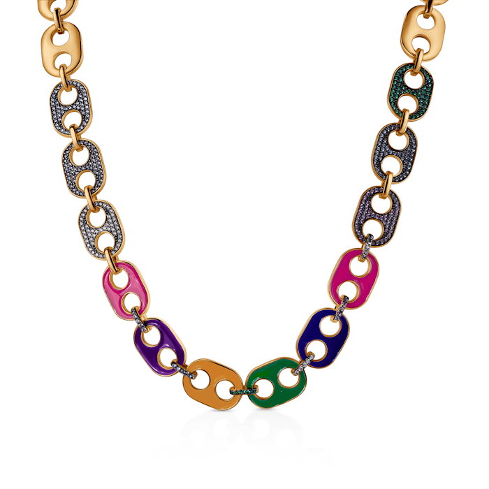 Naszyjnik srebrny Prismé, pozłacany