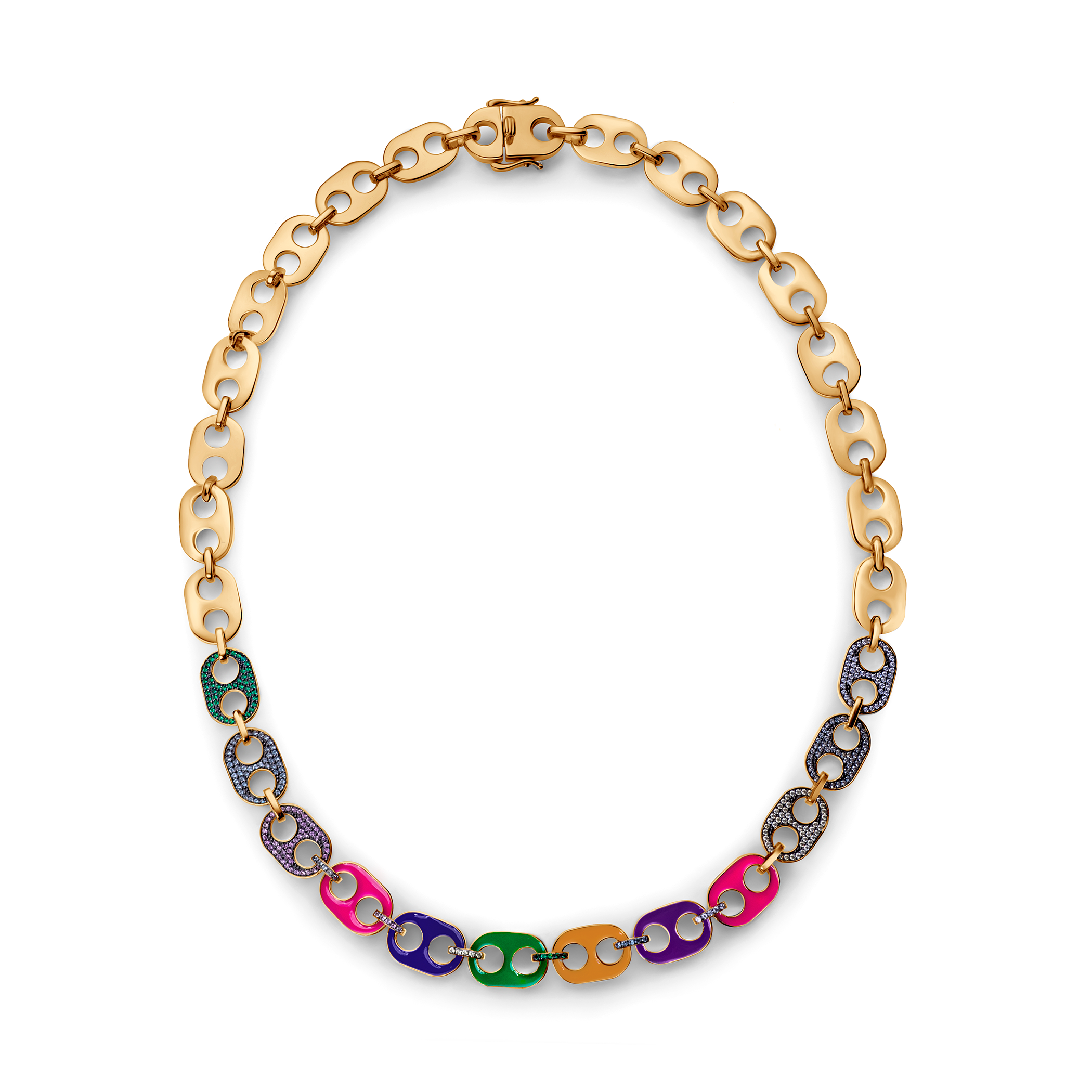 Naszyjnik srebrny Prismé, pozłacany