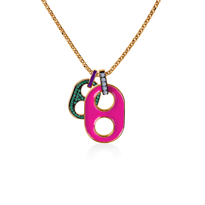 Naszyjnik srebrny Prismé, pozłacany