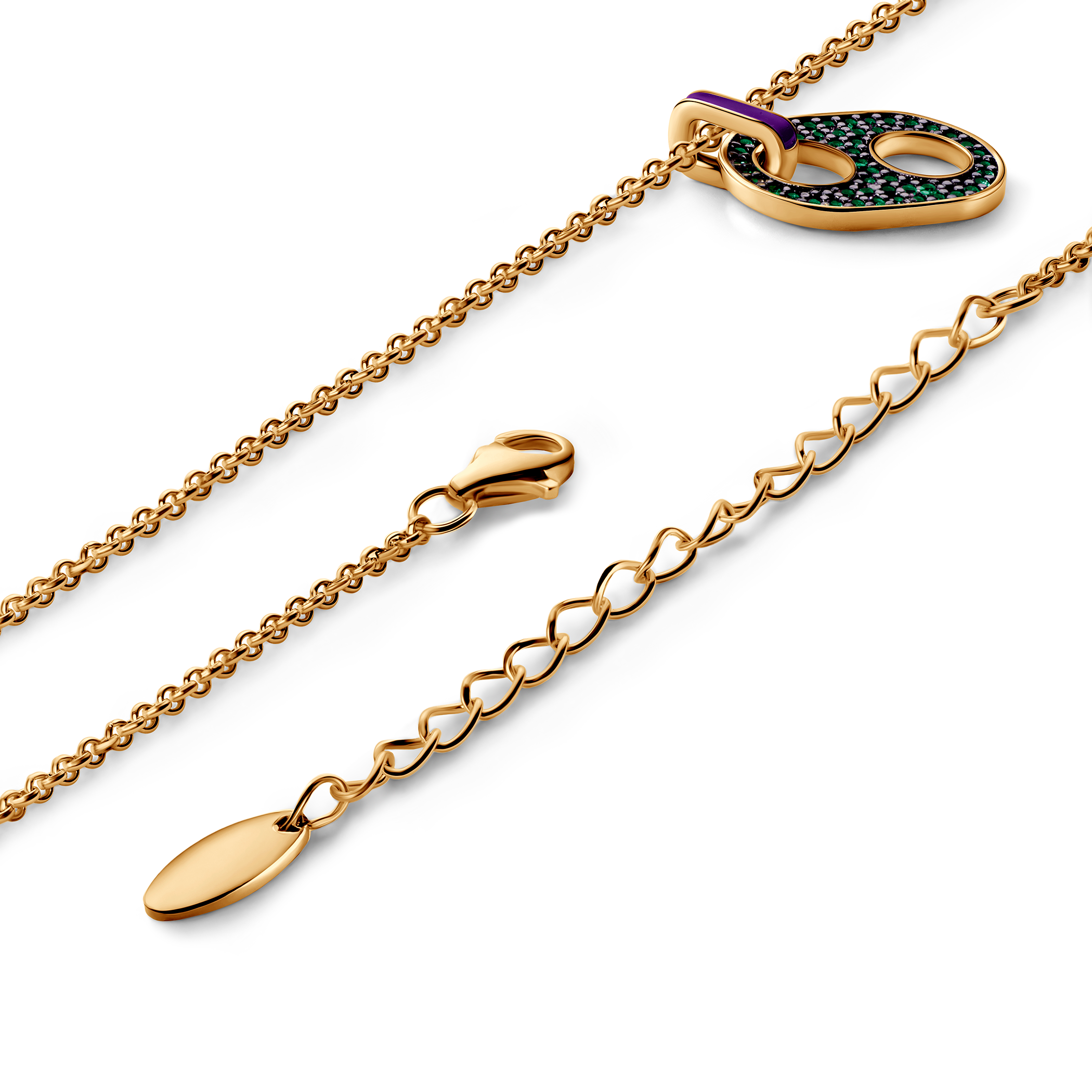 Naszyjnik srebrny Prismé, pozłacany