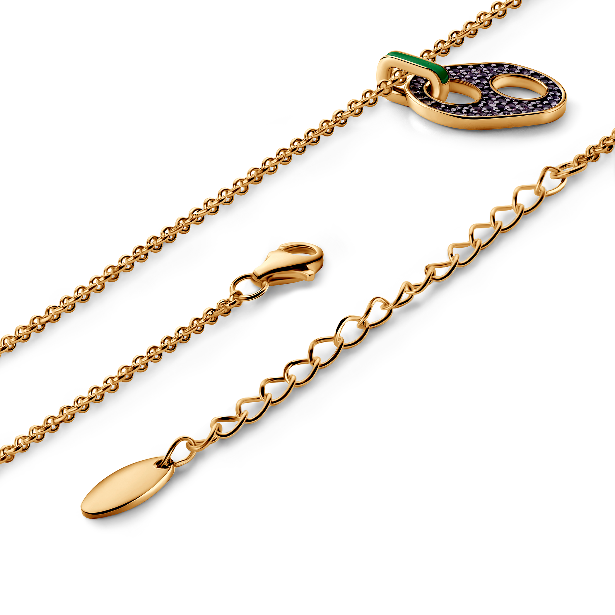 Naszyjnik srebrny Prismé, pozłacany