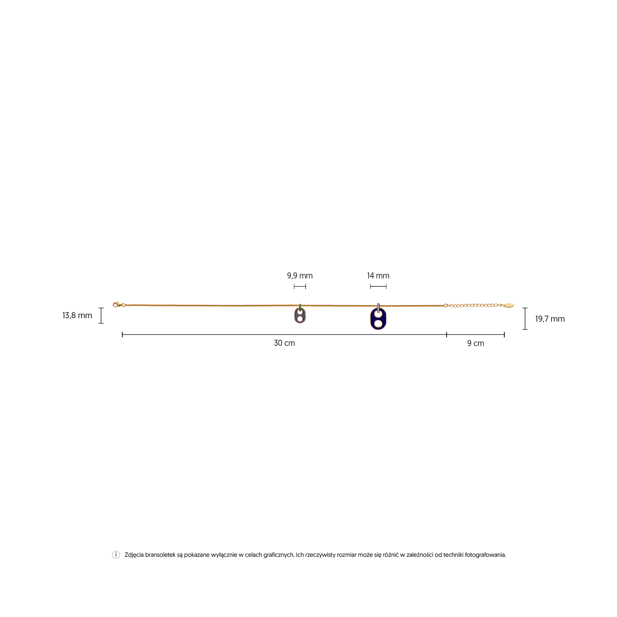 Naszyjnik srebrny Prismé, pozłacany