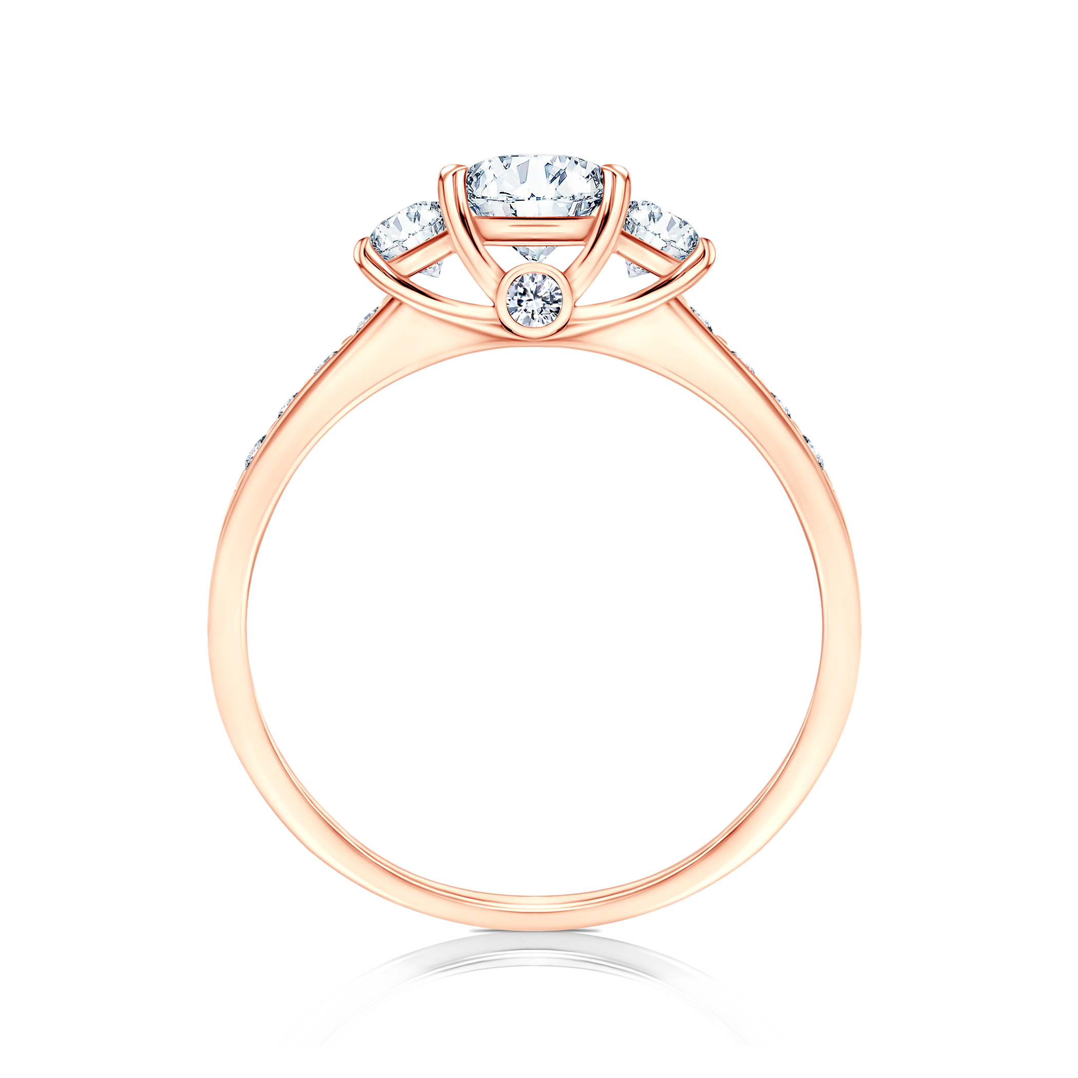 Pierścionek zaręczynowy Dream: różowe złoto, diamenty