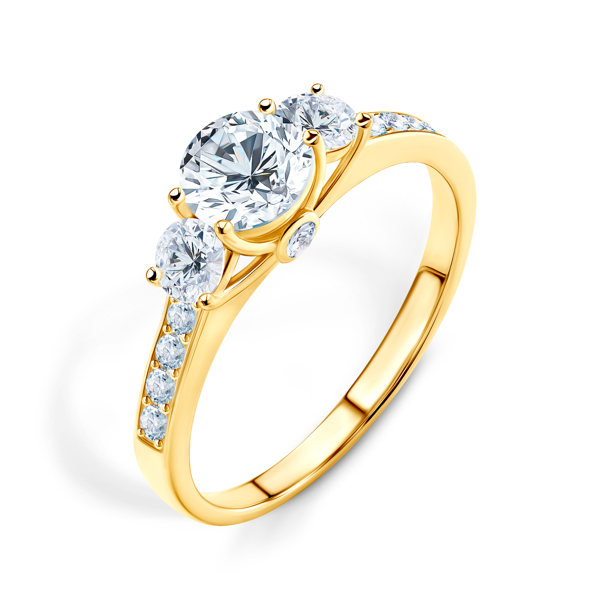 Pierścionek zaręczynowy Dream: złoty, diamenty