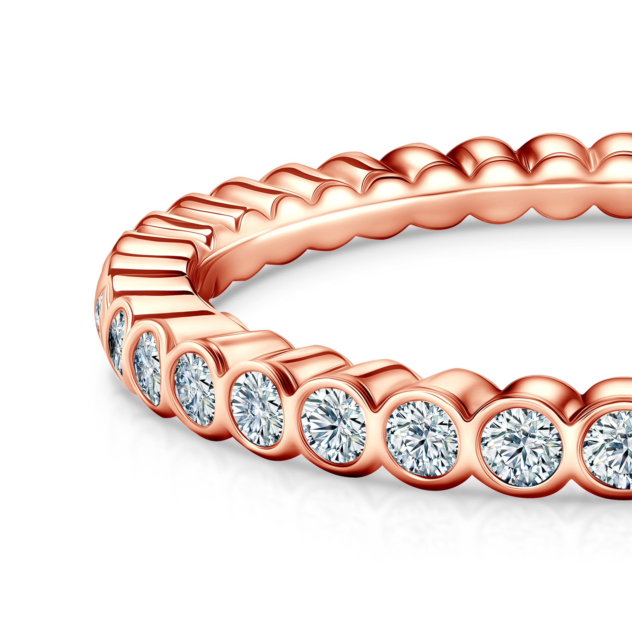 Pierścionek Symphony: różowe złoto, diamenty laboratoryjne