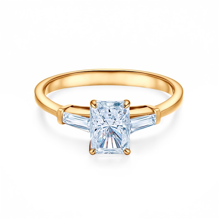 Pierścionek SAVICKI: złoty, diamenty laboratoryjne